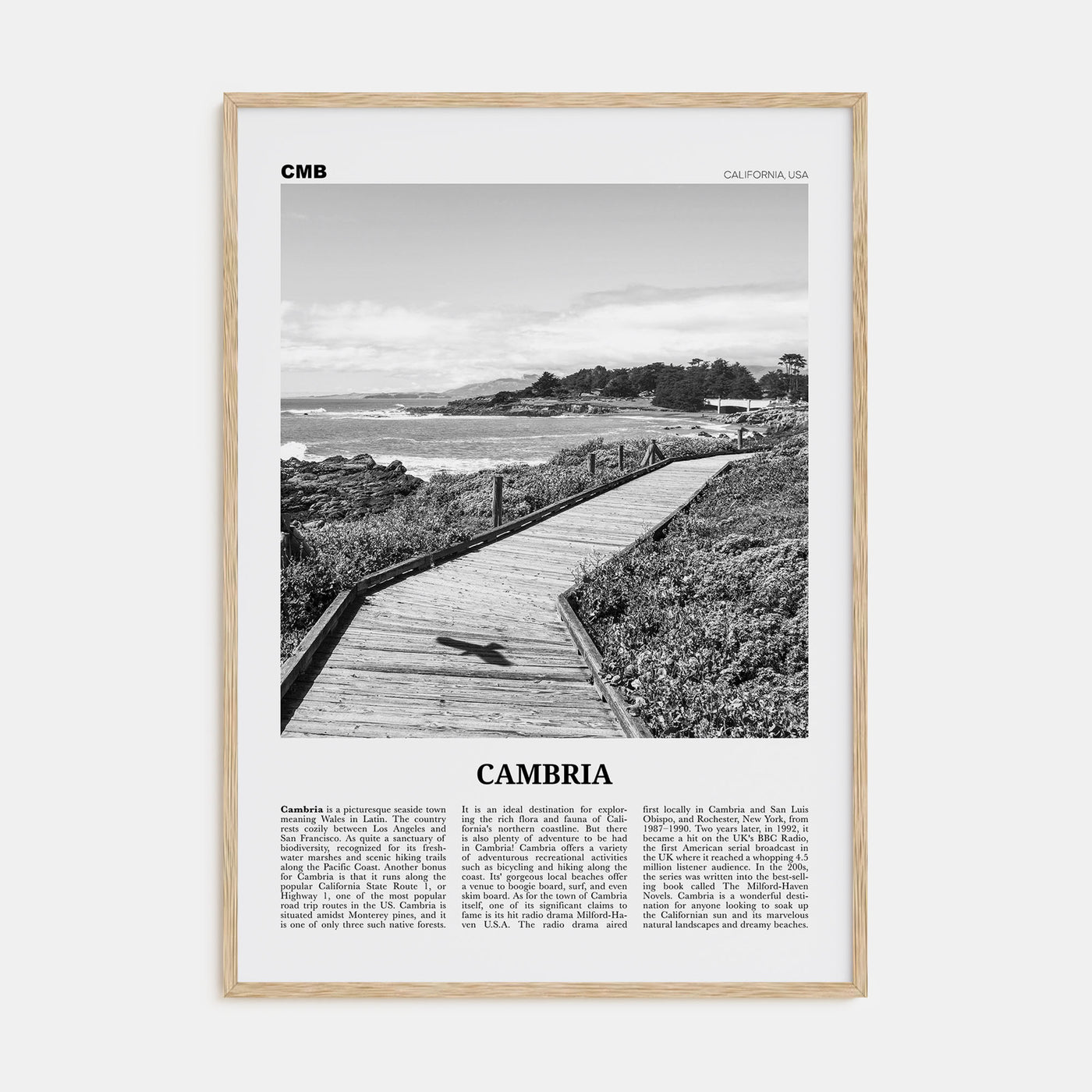 Cambria Travel B&W Poster