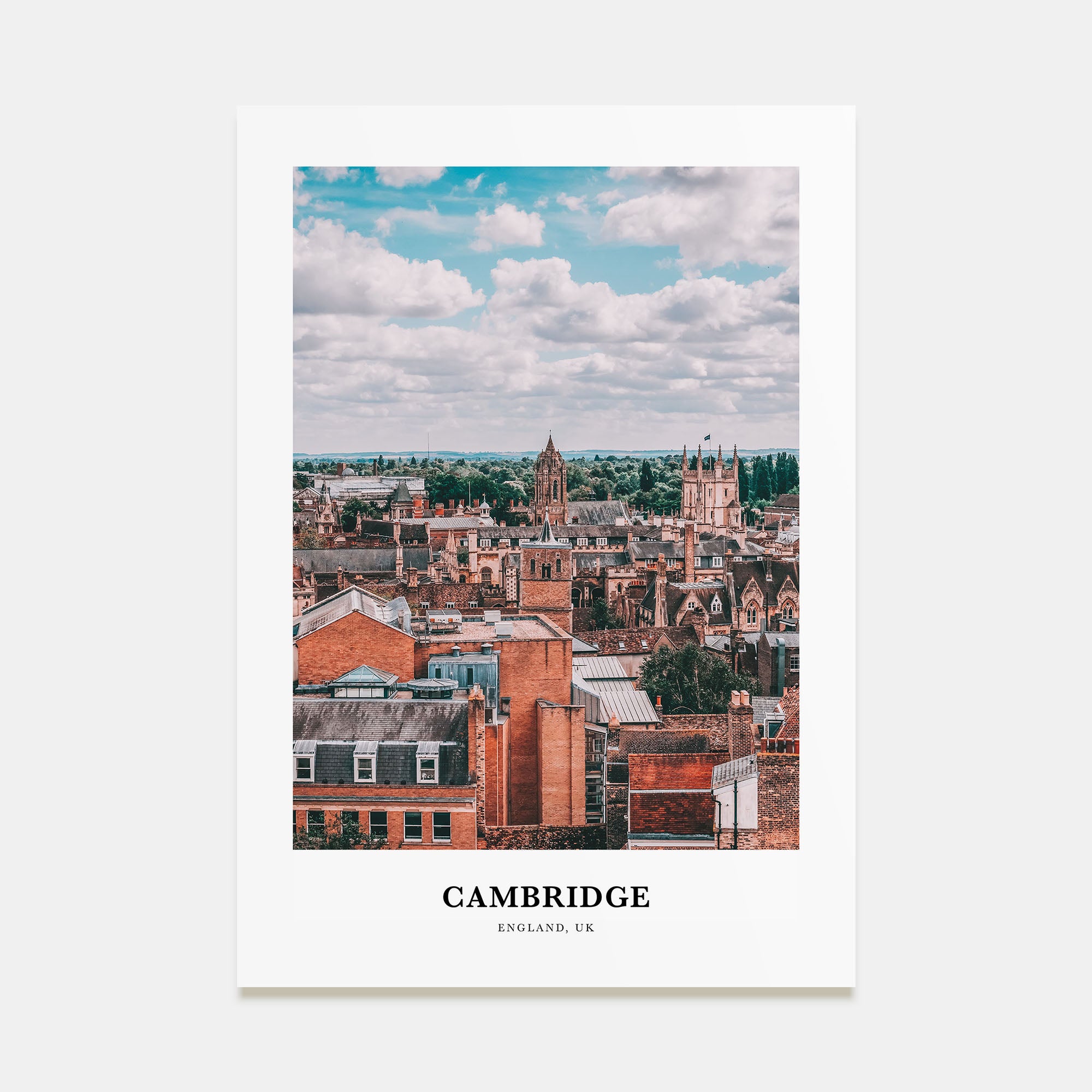 Cambridge, England Portrait Color Poster