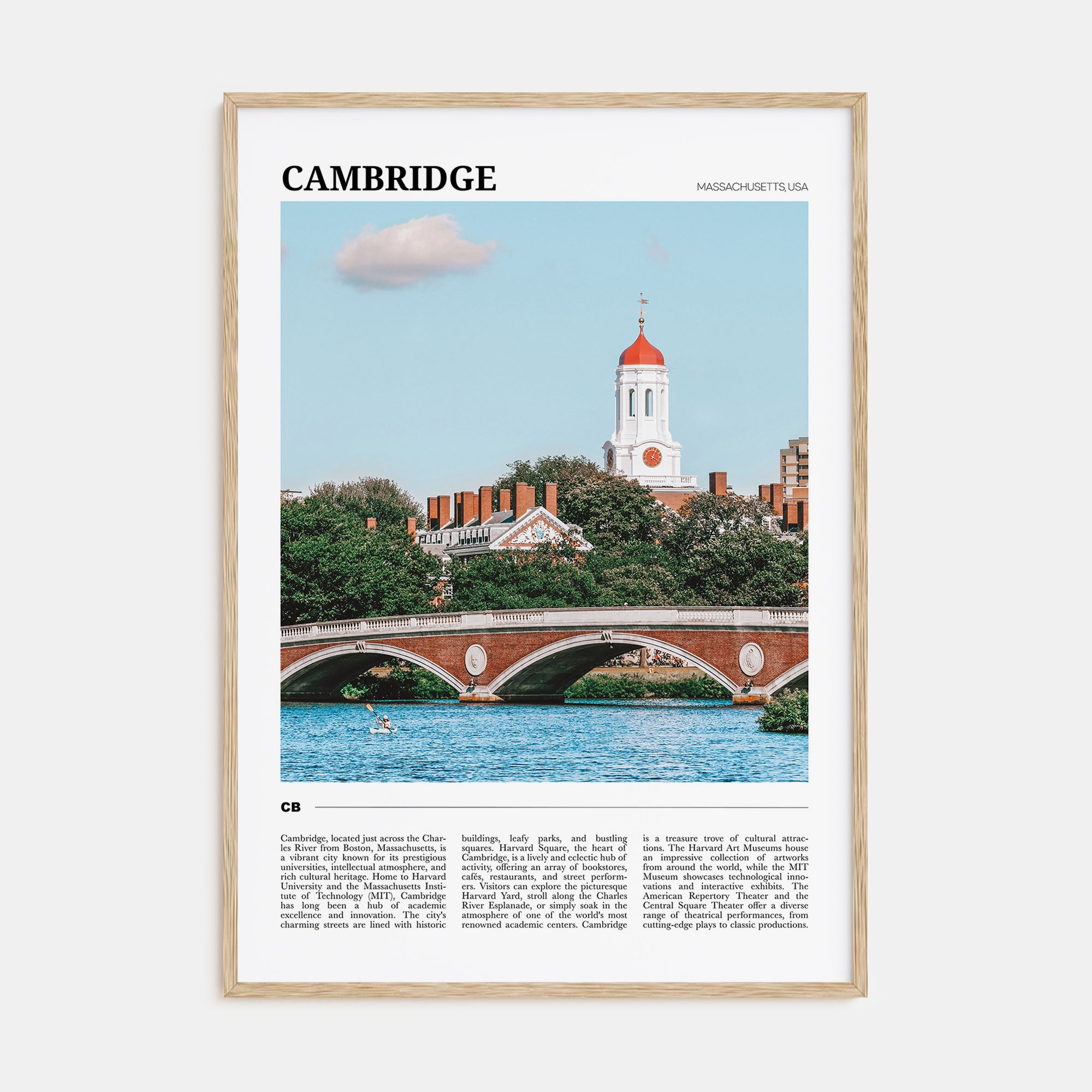 Cambridge, Massachusetts Travel Color Poster