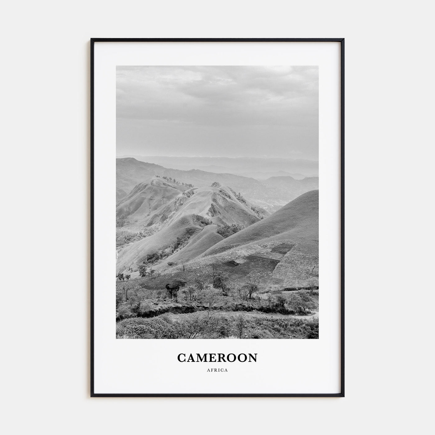 Cameroon Portrait B&W Poster