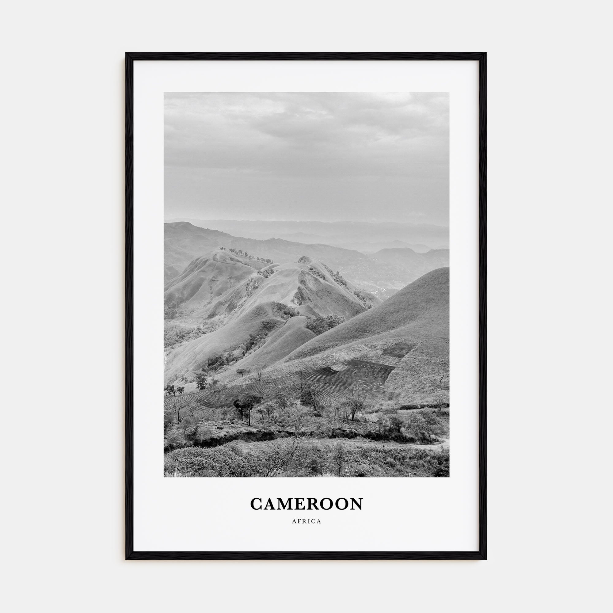 Cameroon Portrait B&W Poster