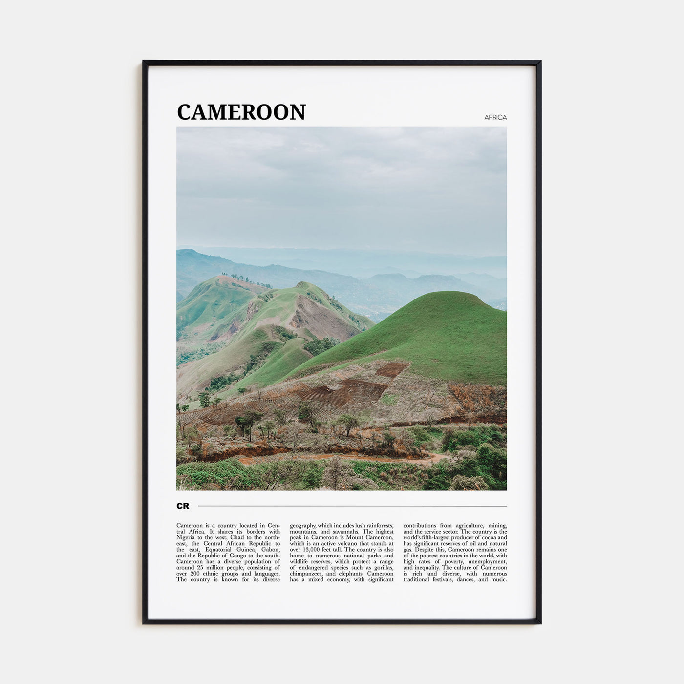 Cameroon Travel Color Poster