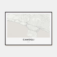 Camogli Map Landscape Poster