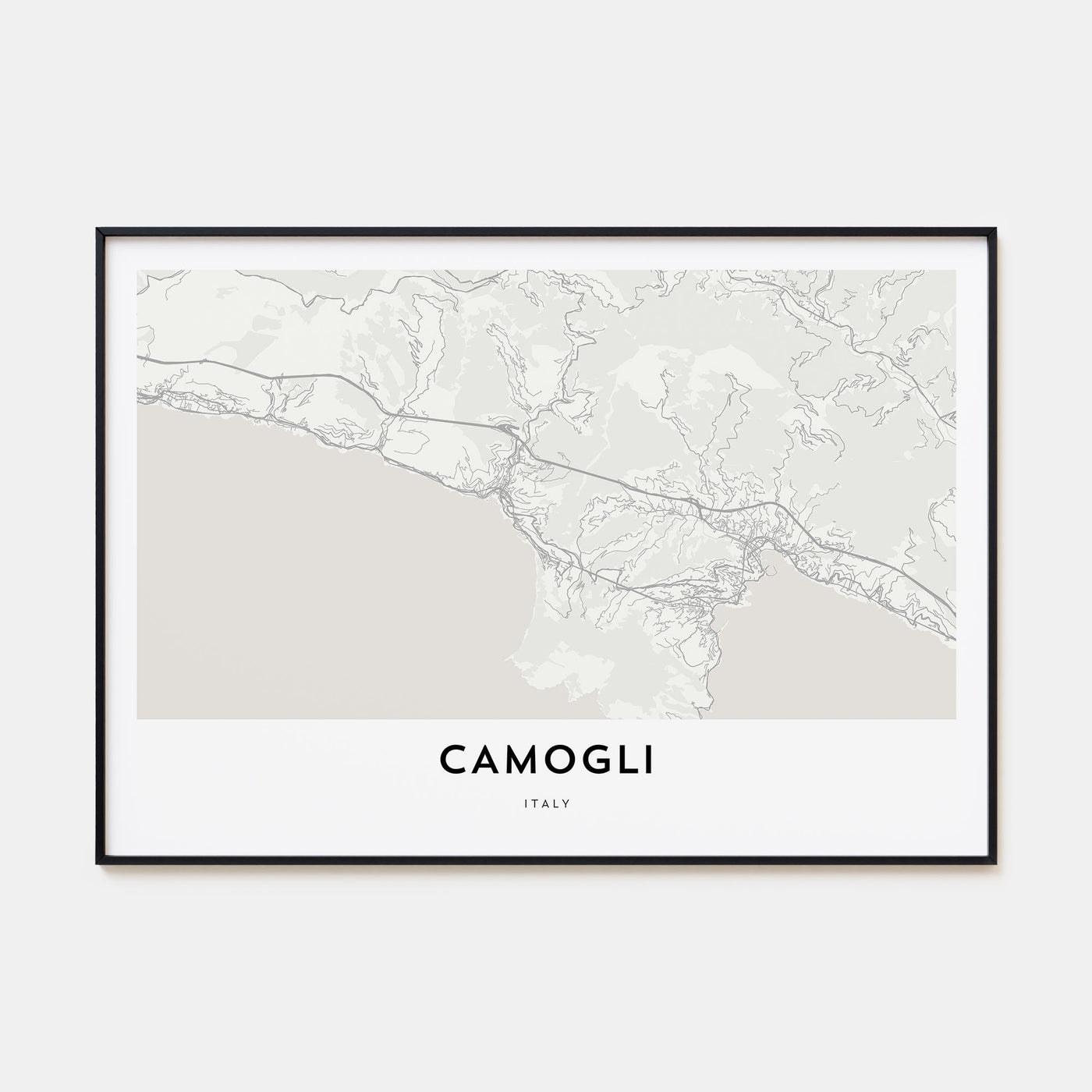 Camogli Map Landscape Poster
