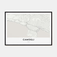 Camogli Map Landscape Poster