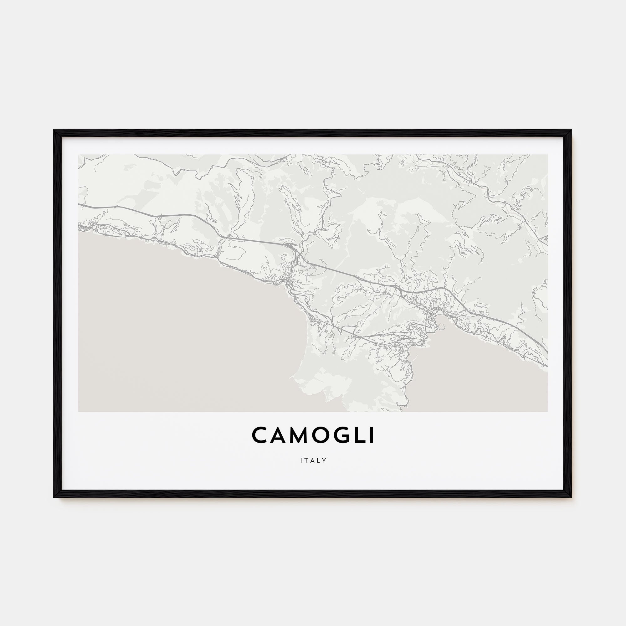 Camogli Map Landscape Poster