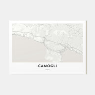 Camogli Map Landscape Poster