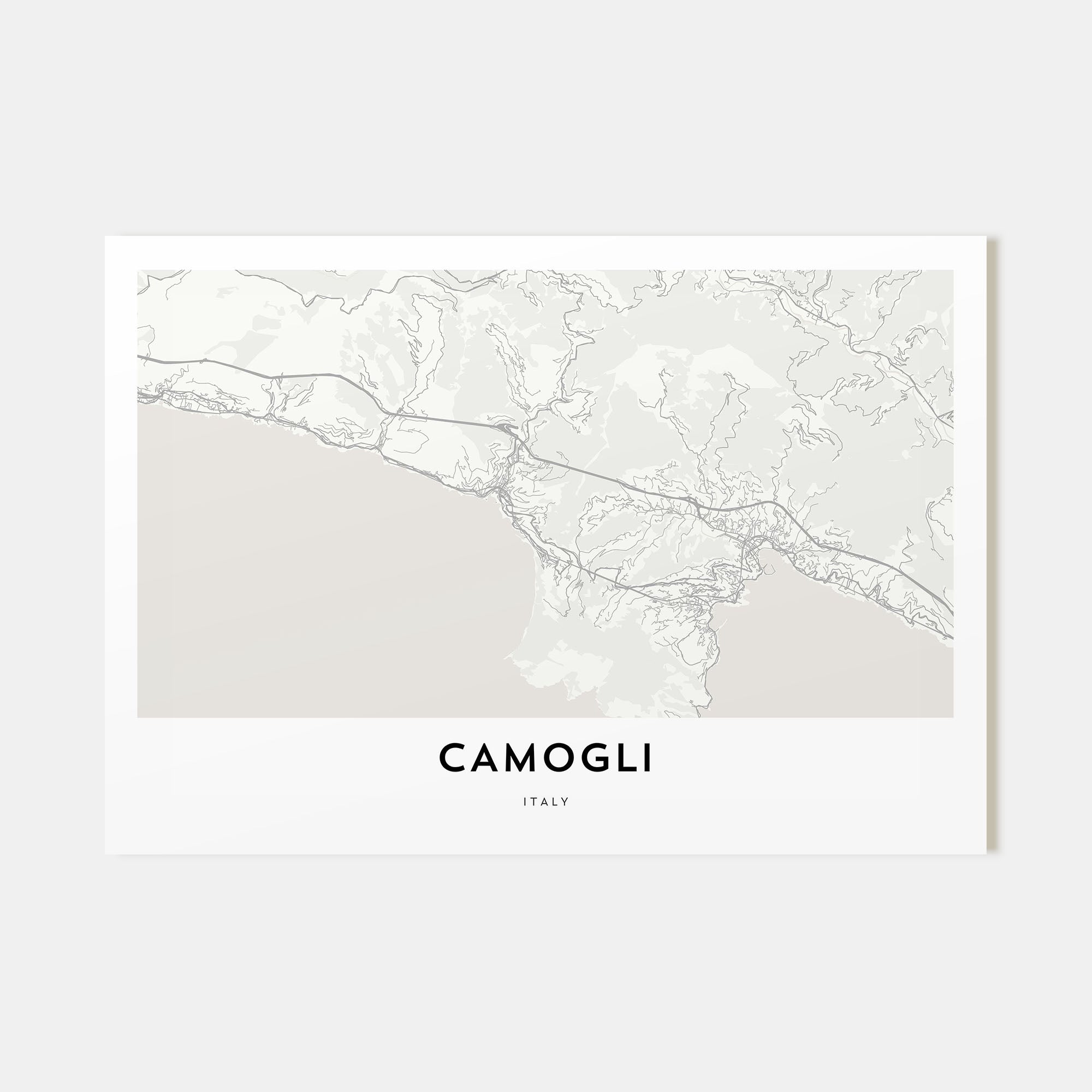 Camogli Map Landscape Poster