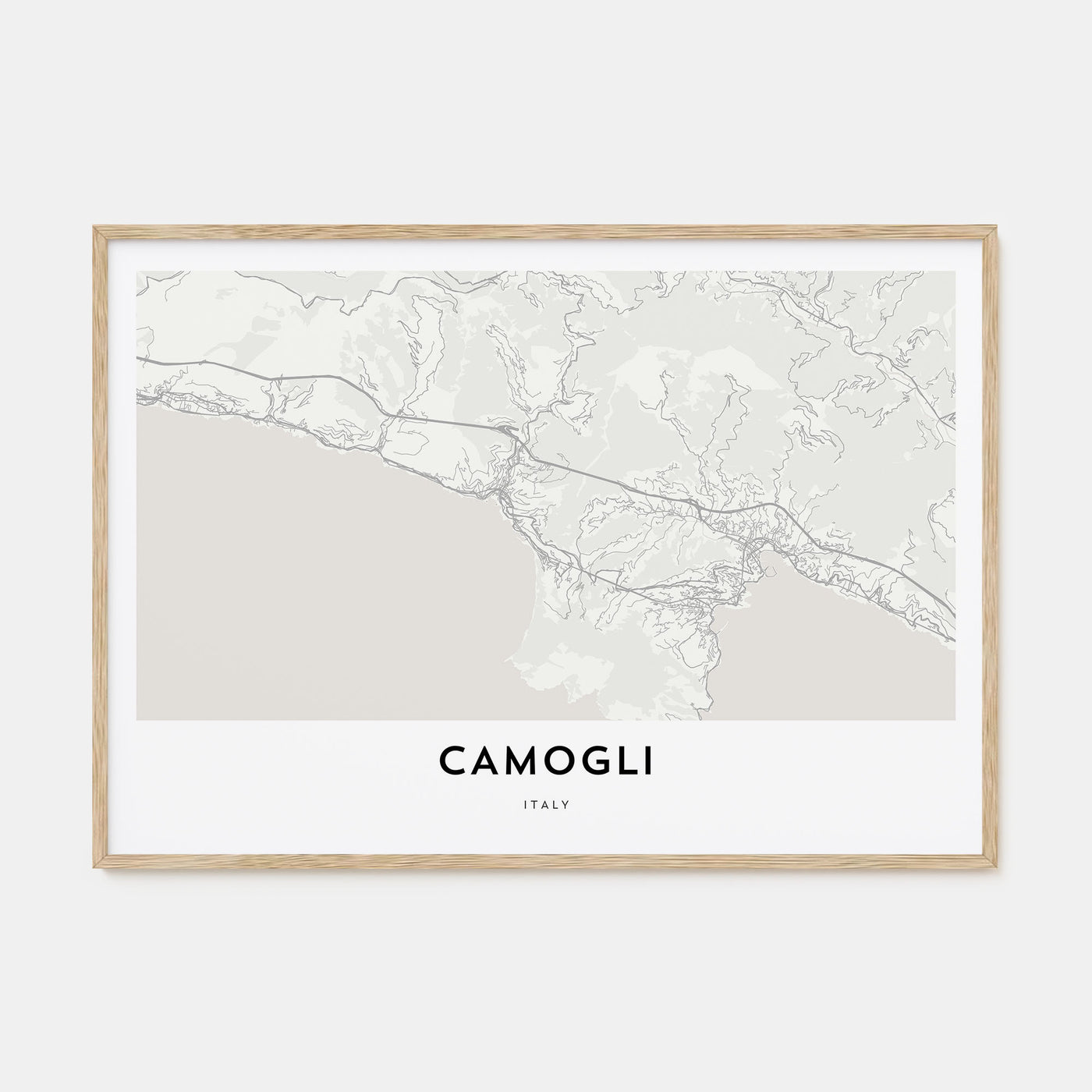 Camogli Map Landscape Poster