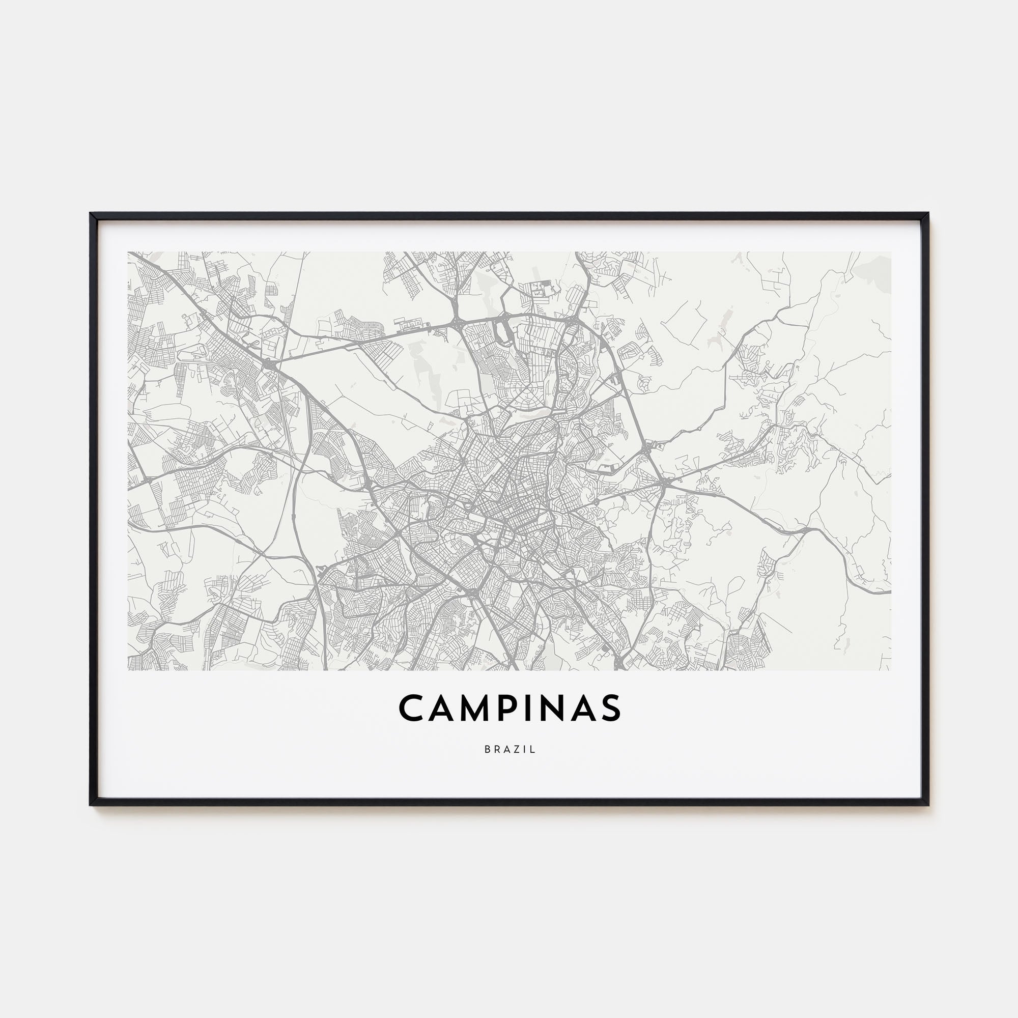Campinas Map Landscape Poster