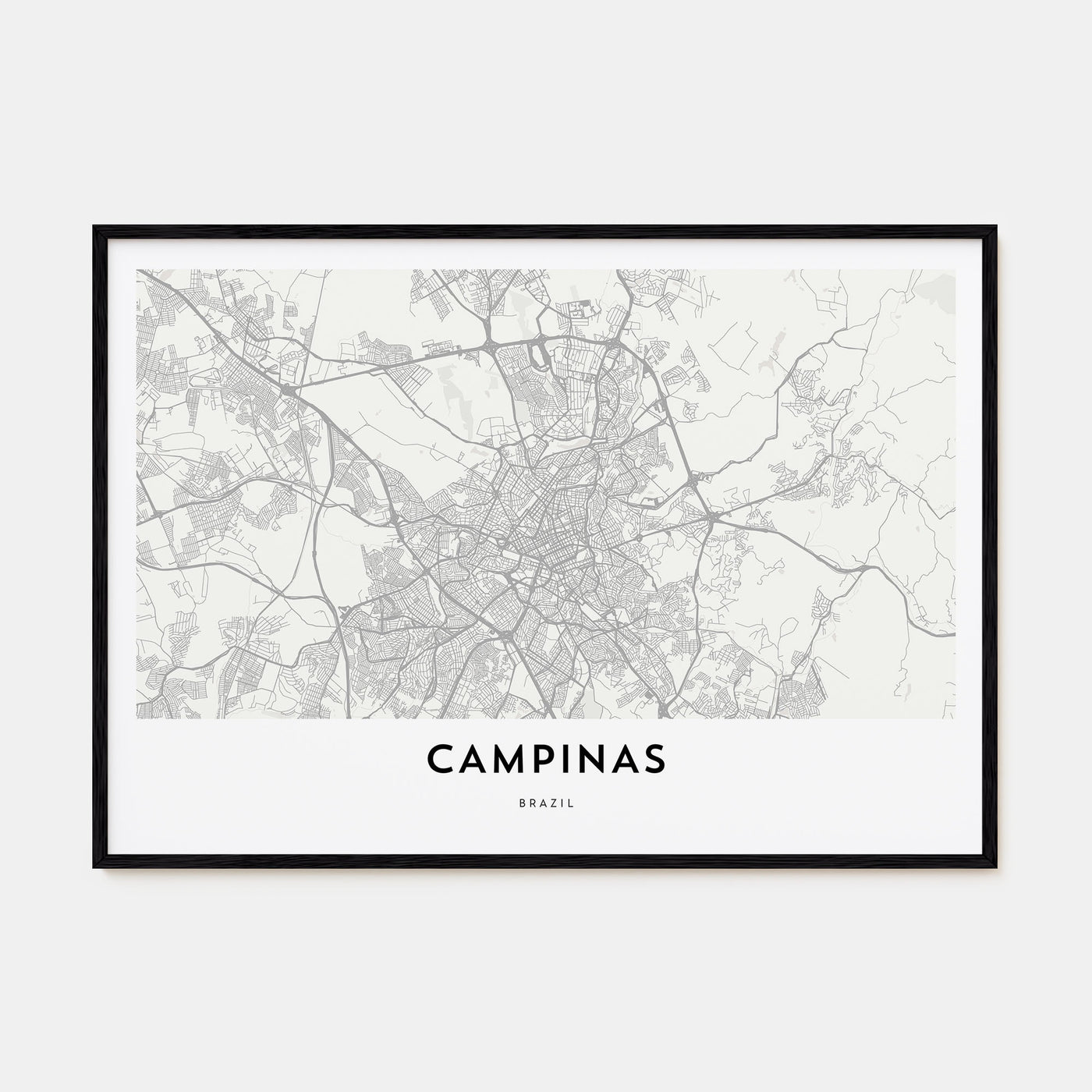 Campinas Map Landscape Poster