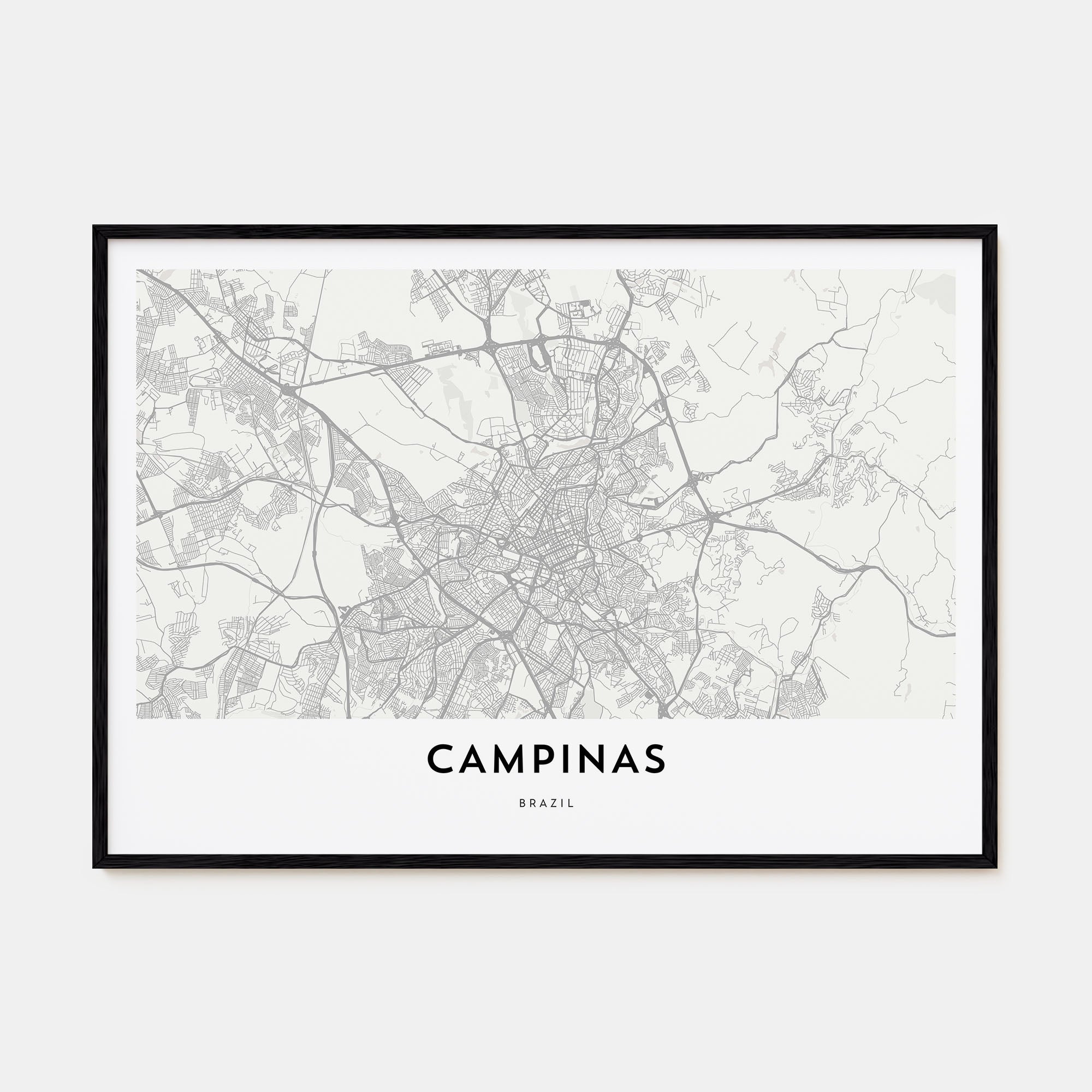 Campinas Map Landscape Poster