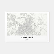 Campinas Map Landscape Poster