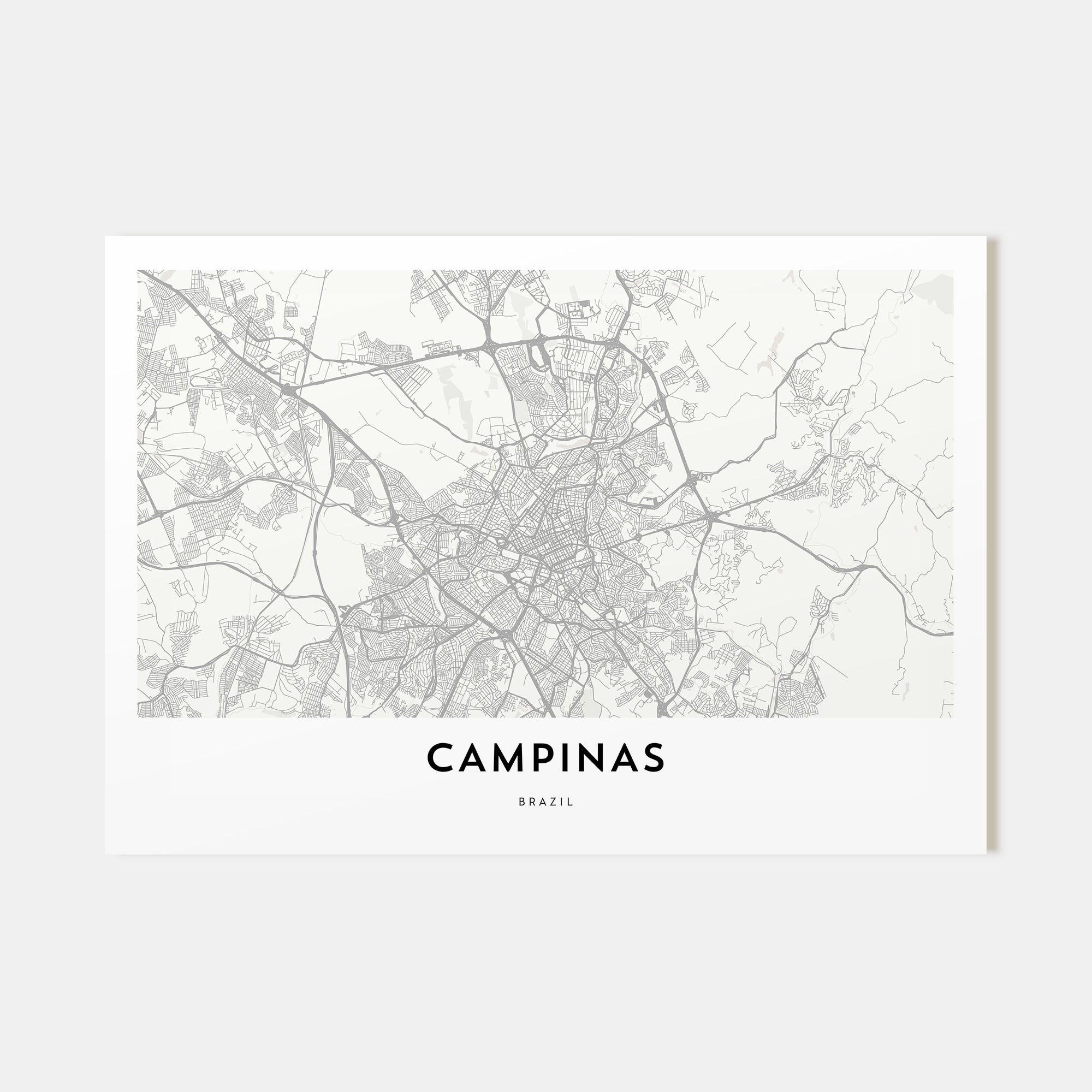 Campinas Map Landscape Poster