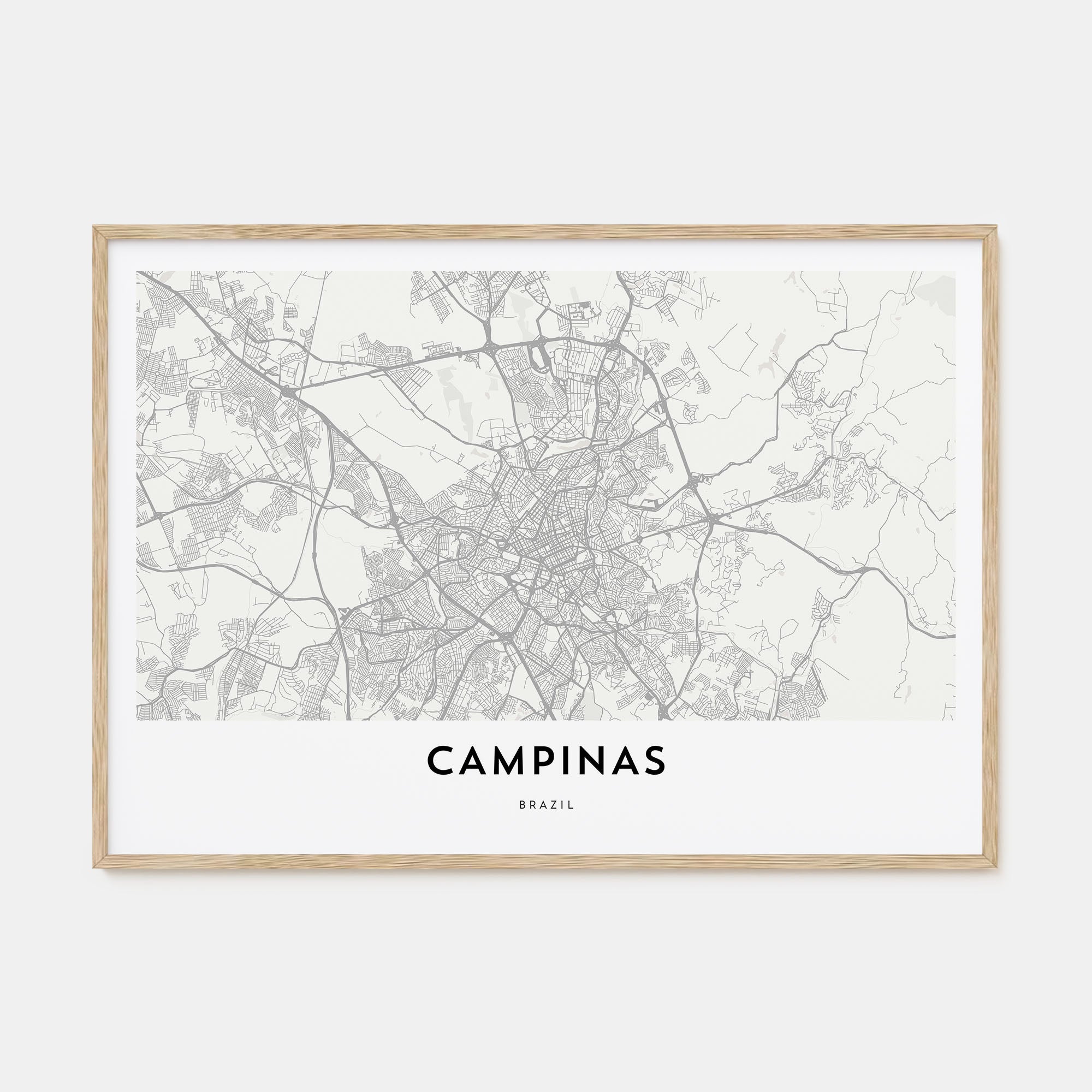Campinas Map Landscape Poster