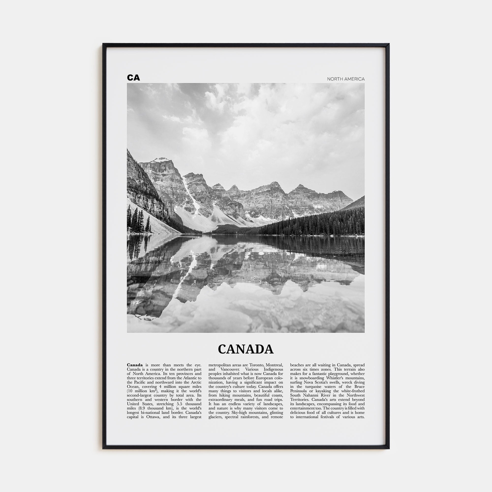 Canada Travel B&W No 1 Poster