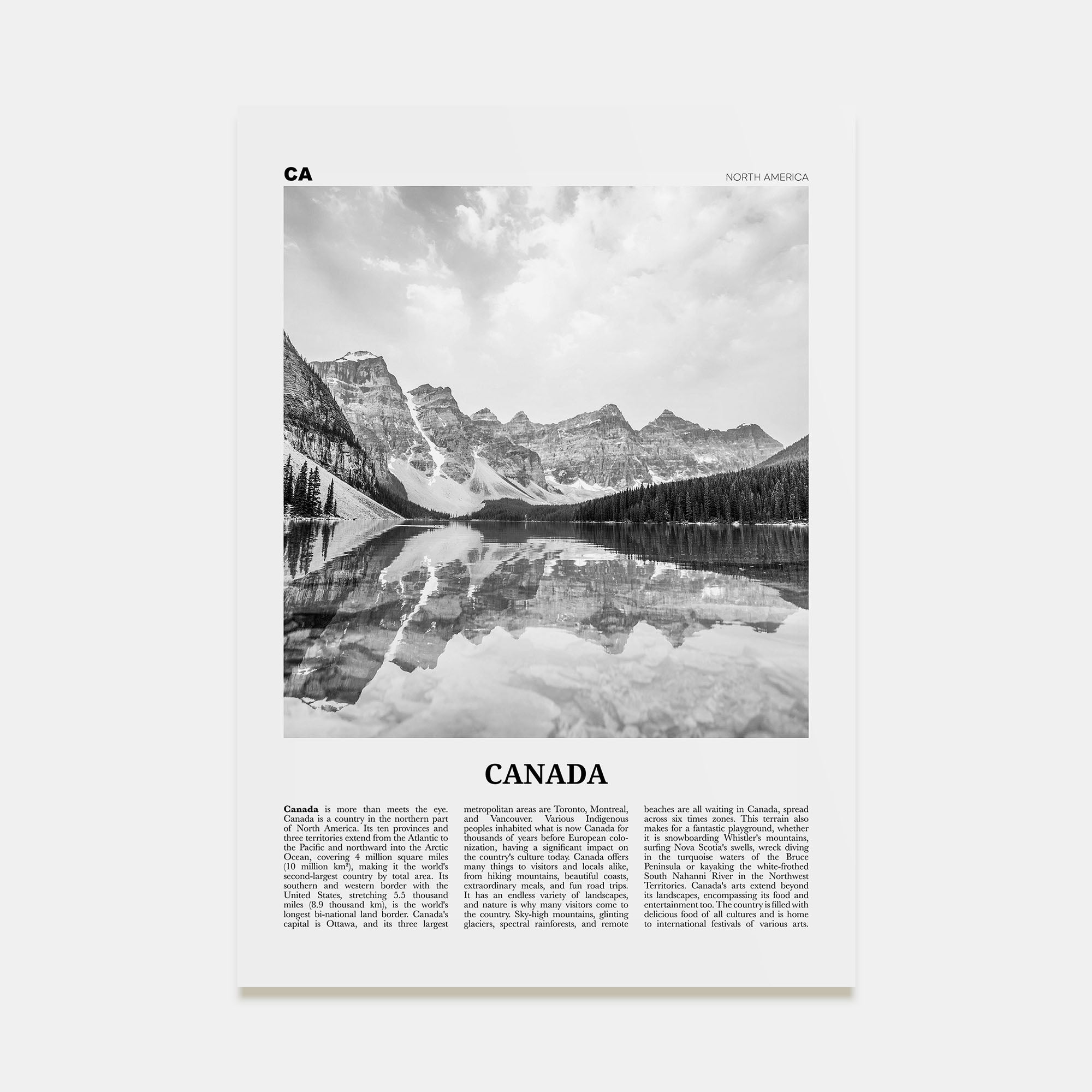 Canada Travel B&W No 1 Poster