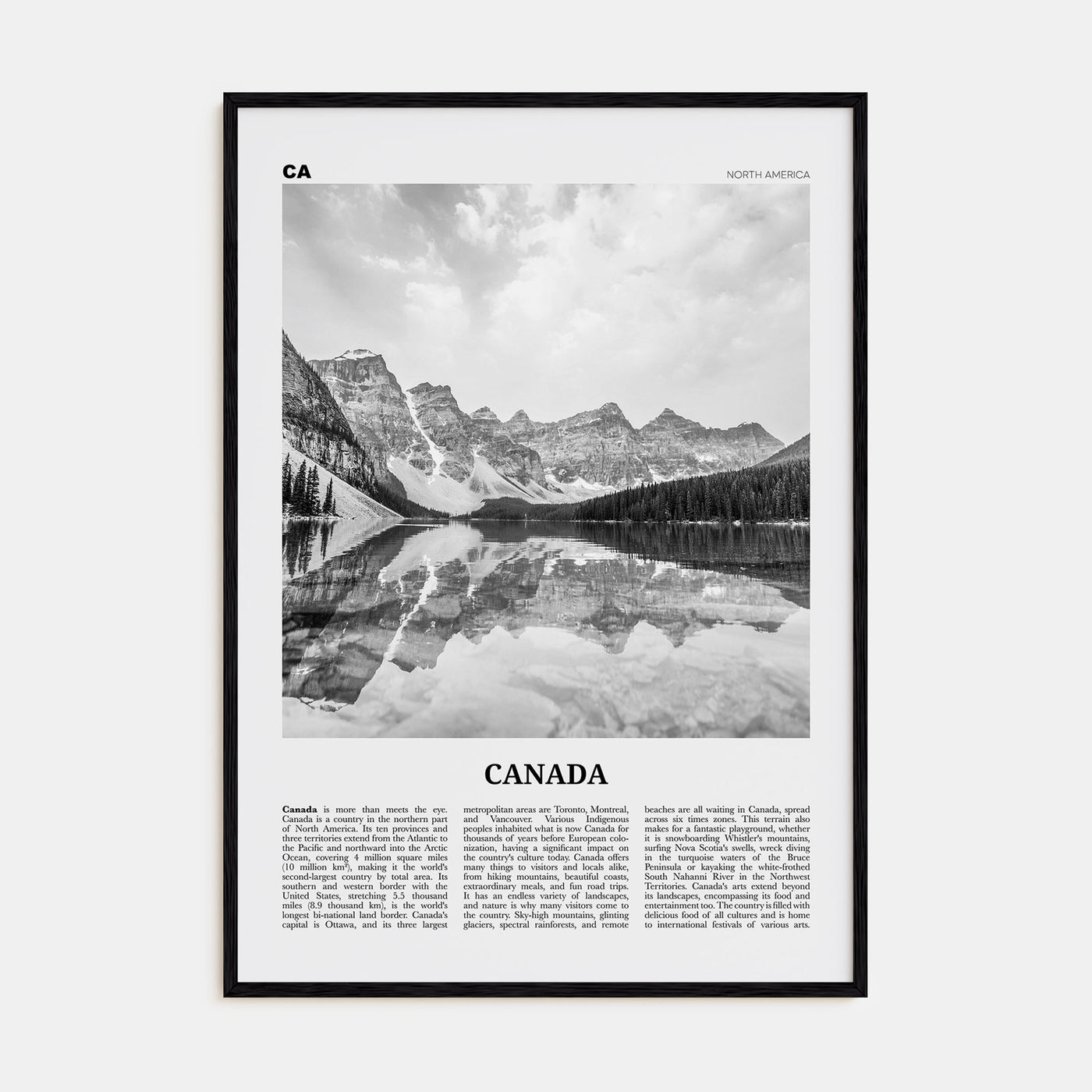 Canada Travel B&W No 1 Poster