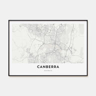 Canberra Map Landscape Poster