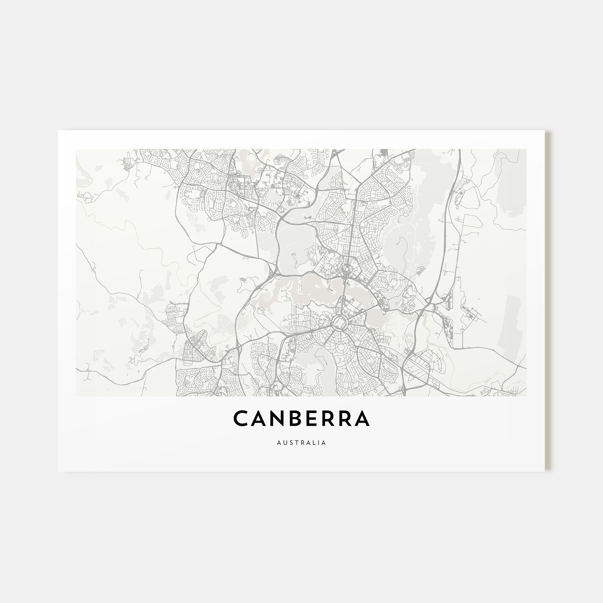 Canberra Map Landscape Poster