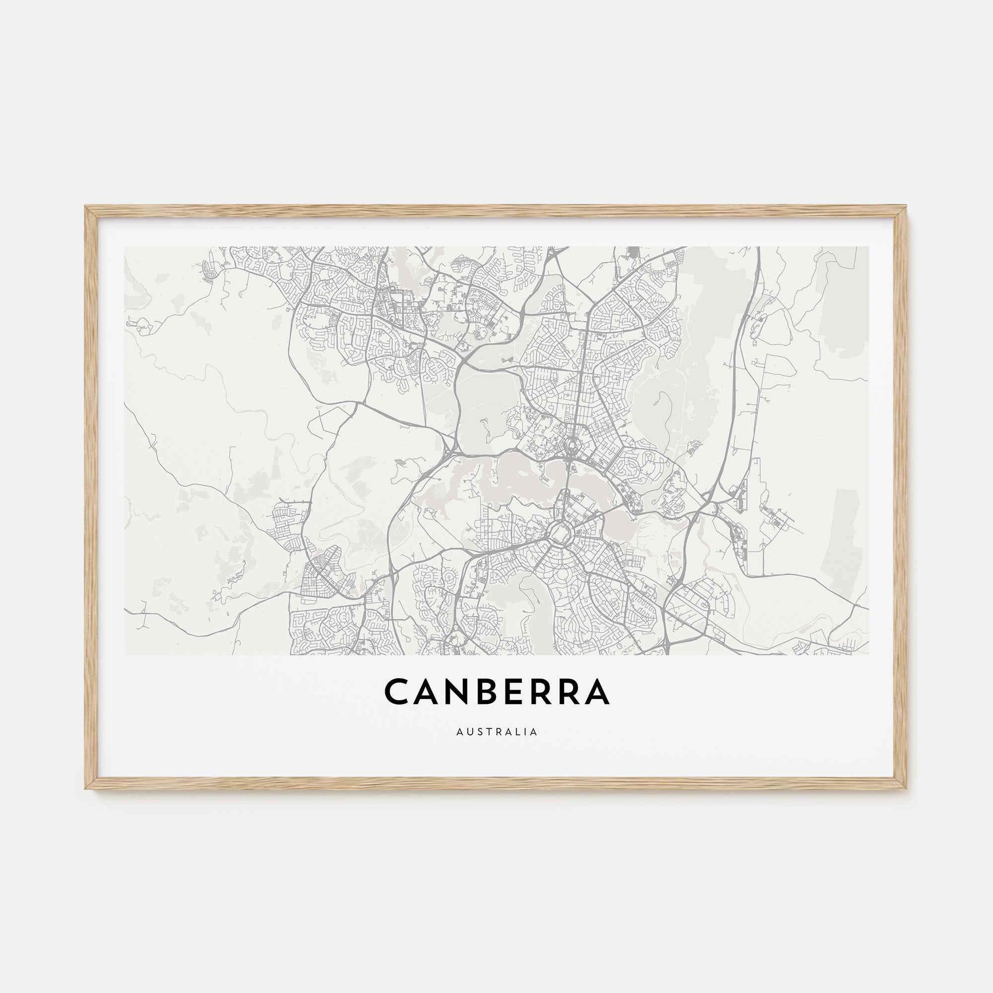 Canberra Map Landscape Poster