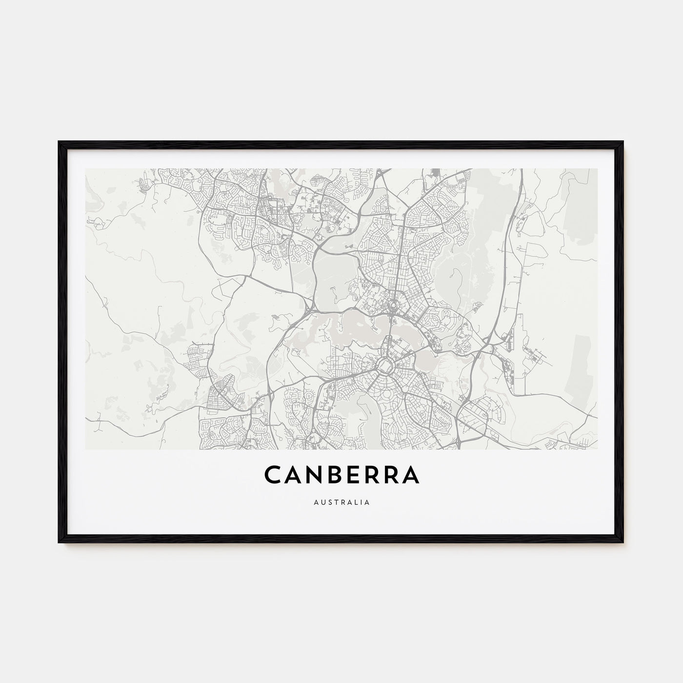 Canberra Map Landscape Poster