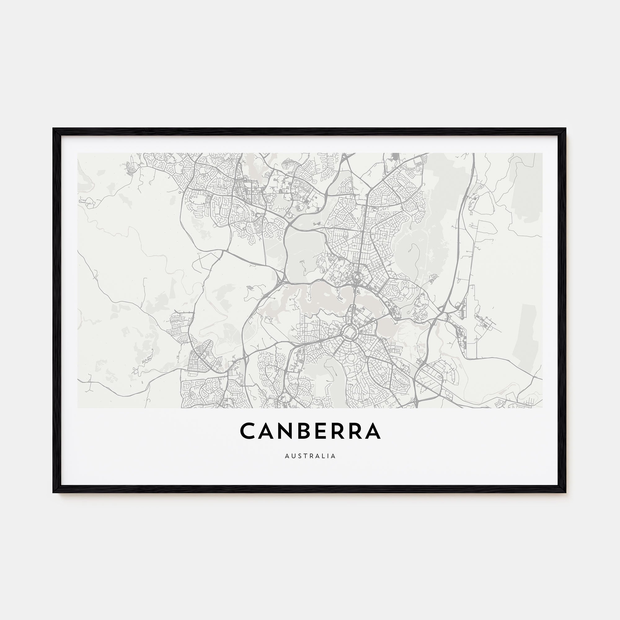 Canberra Map Landscape Poster