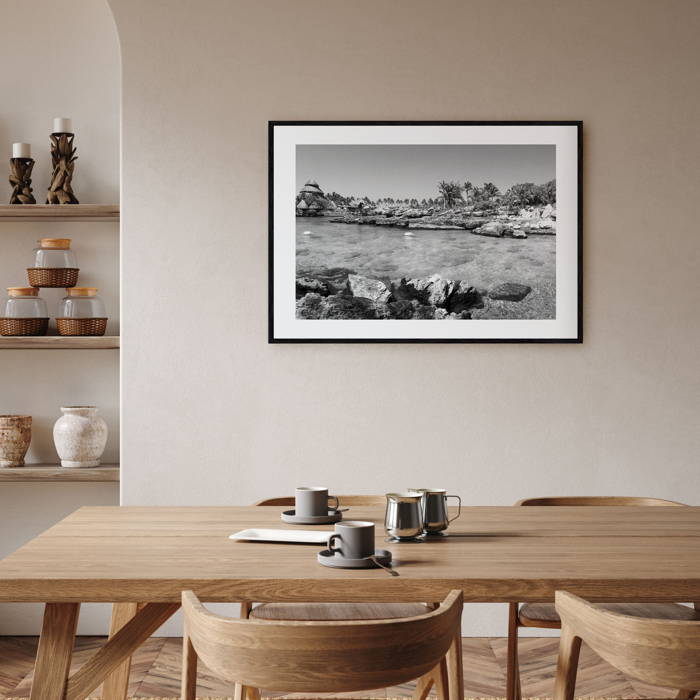 Cancún Landscape B&W Poster