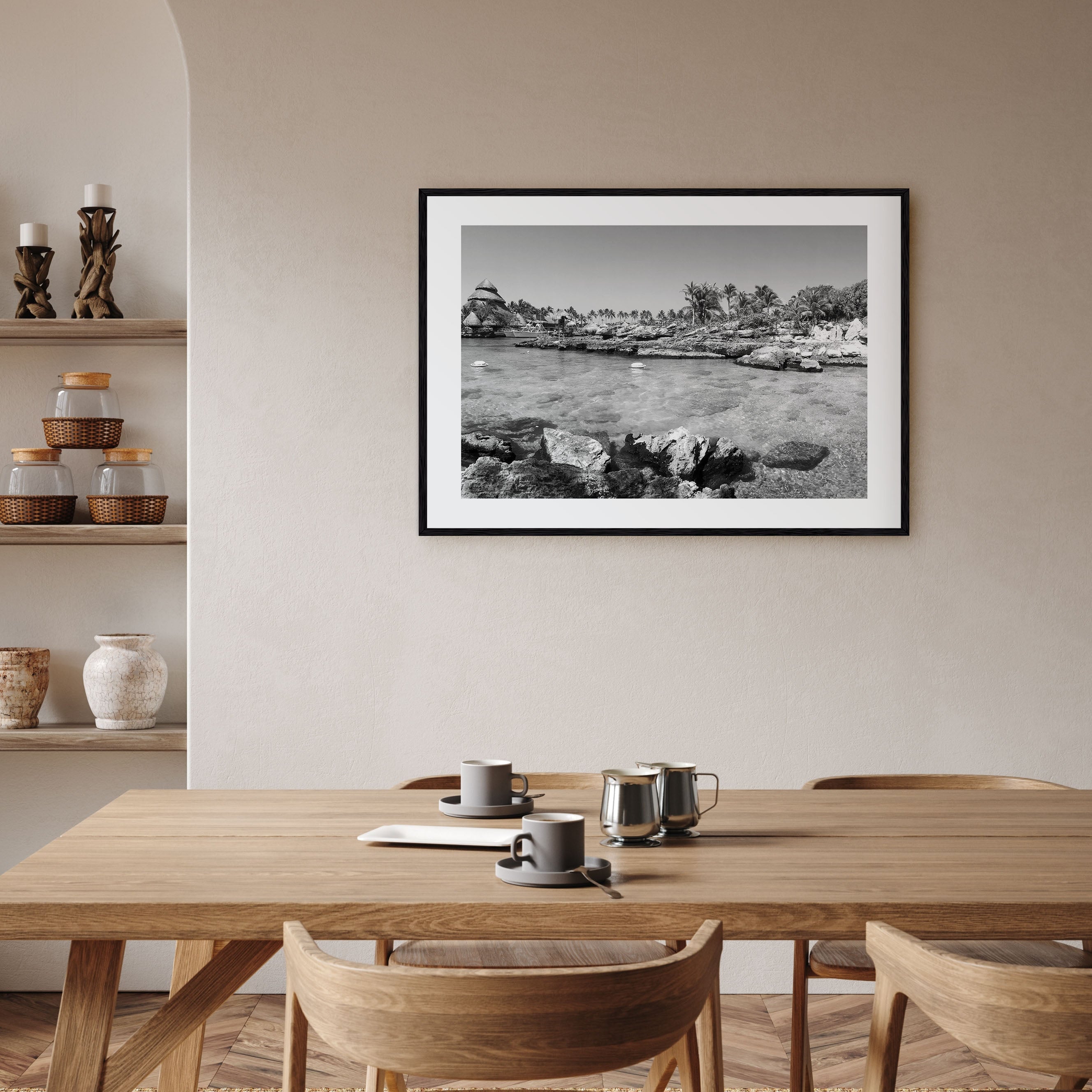 Cancún Landscape B&W Poster