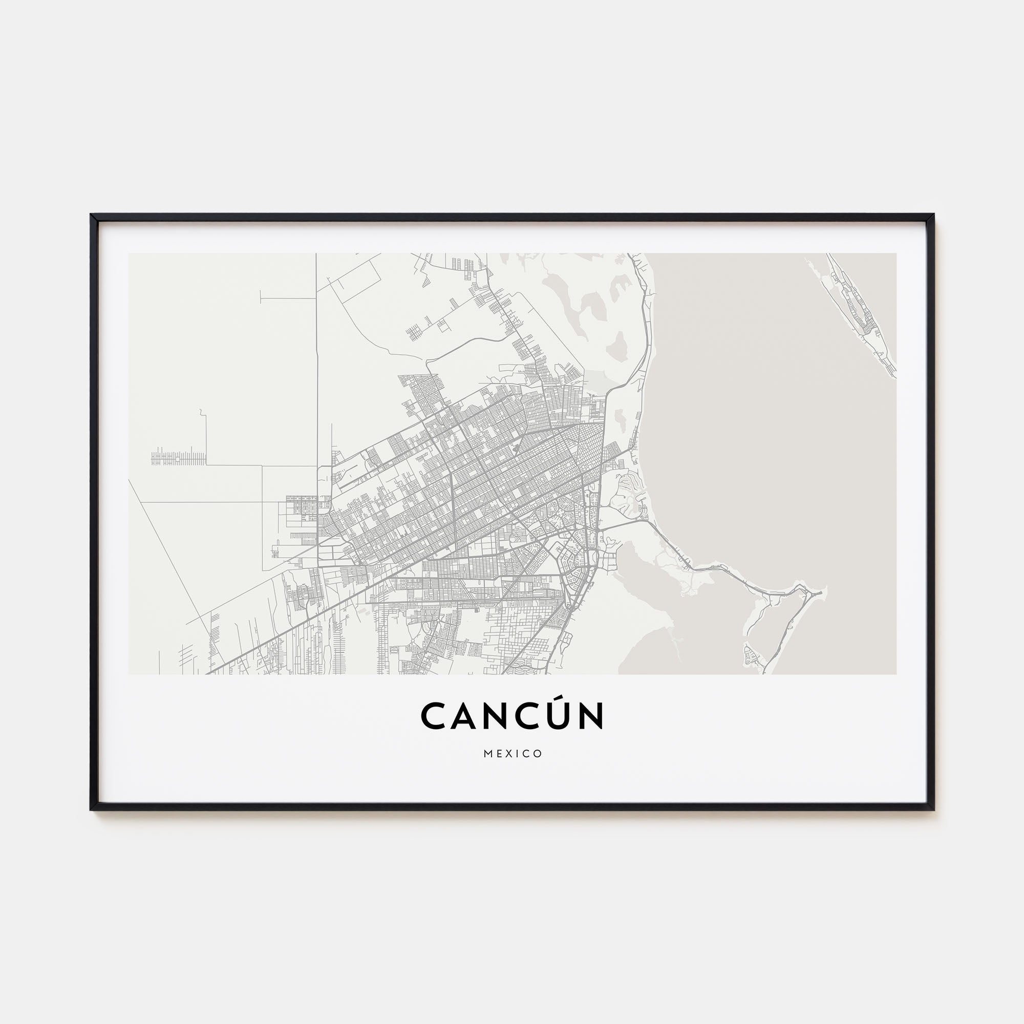 Cancún Map Landscape Poster