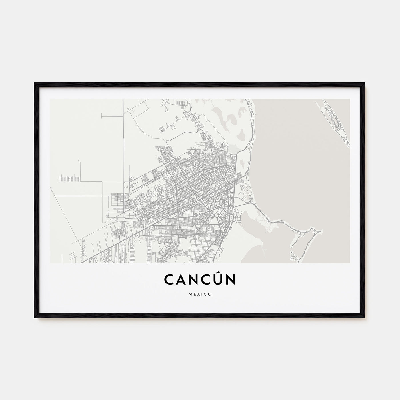 Cancún Map Landscape Poster