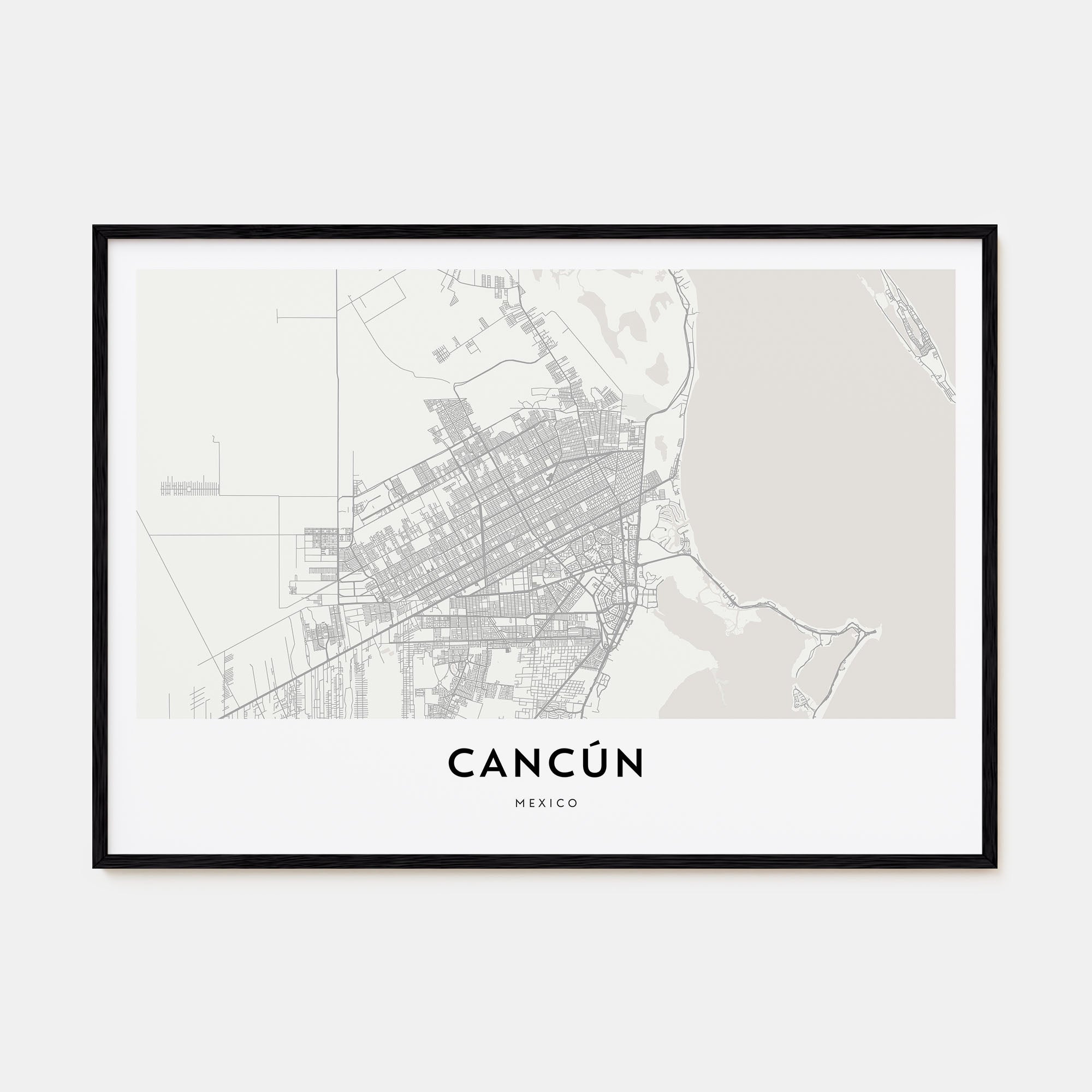 Cancún Map Landscape Poster