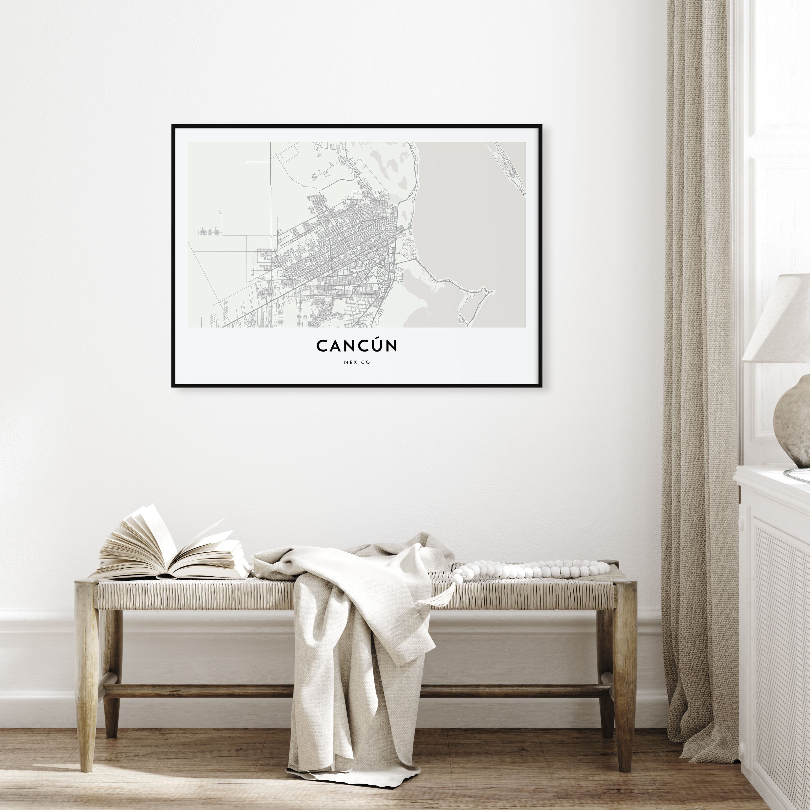 Cancún Map Landscape Poster