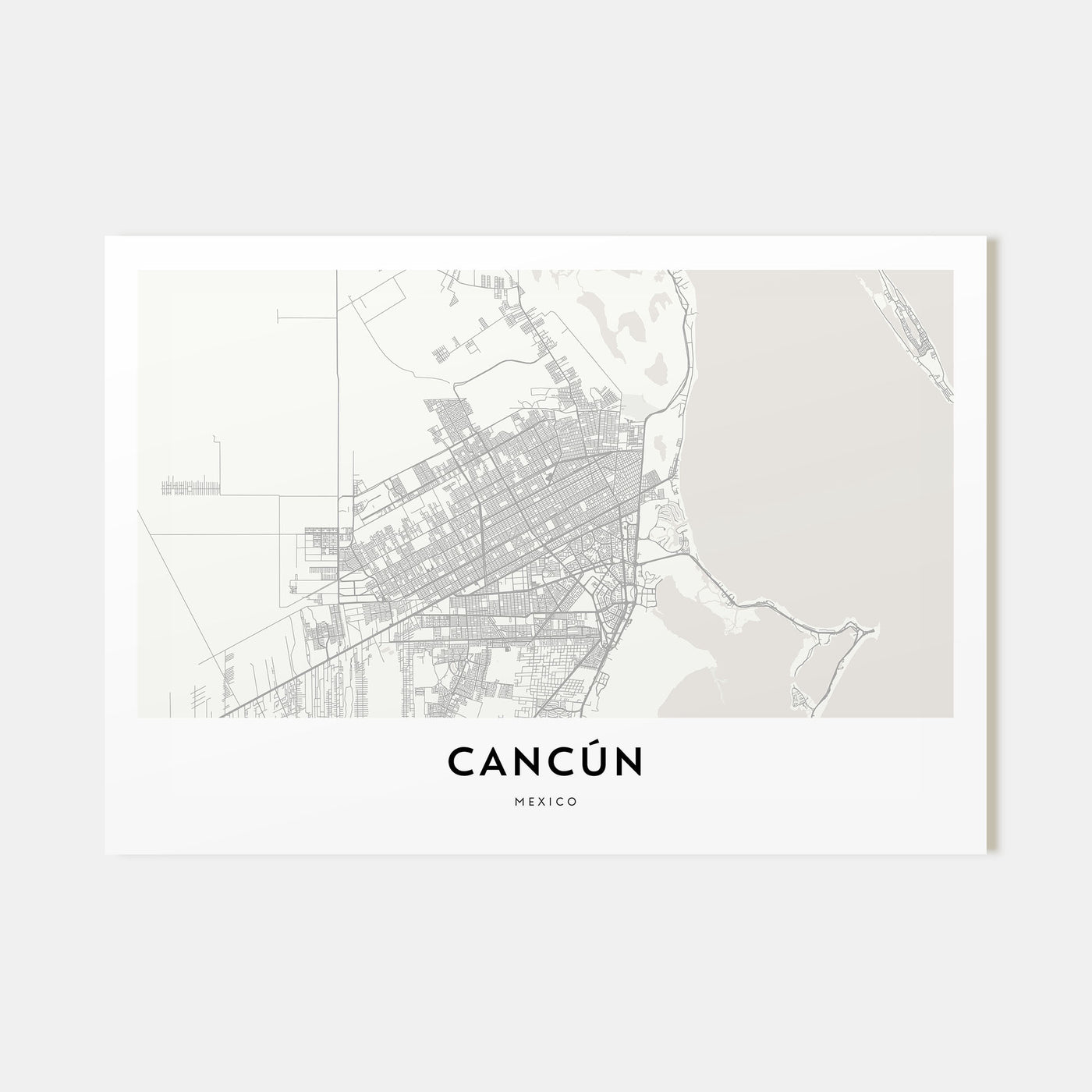 Cancún Map Landscape Poster