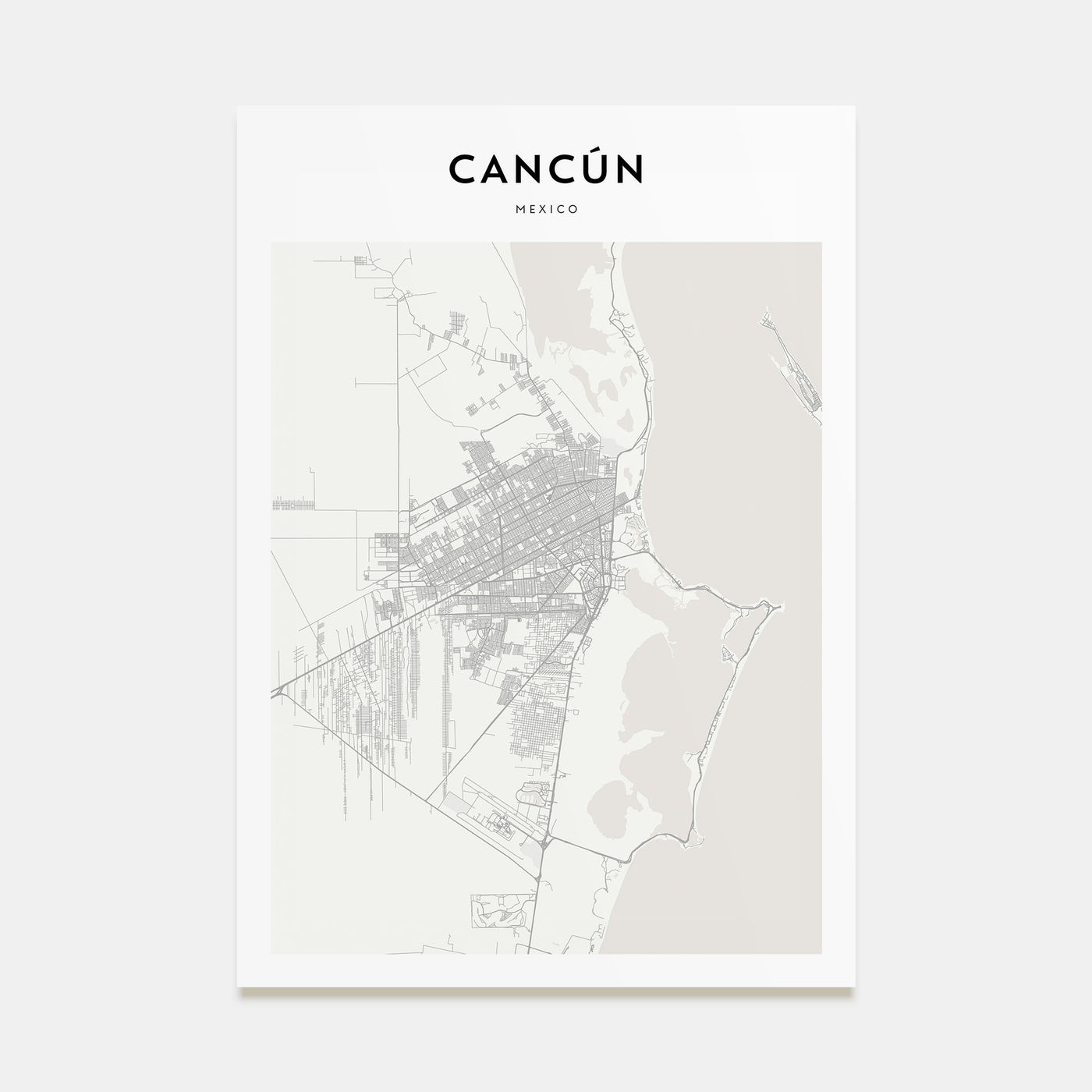 Cancún Map Portrait Poster