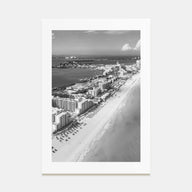 Cancún Photo B&W Poster