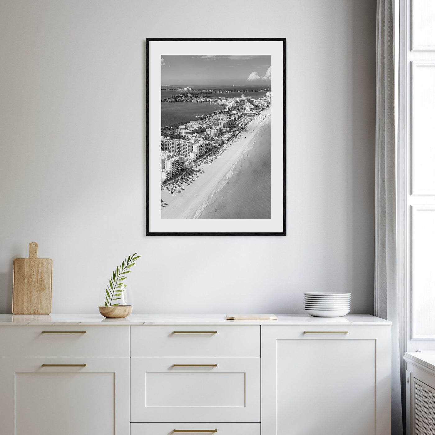 Cancún Photo B&W Poster