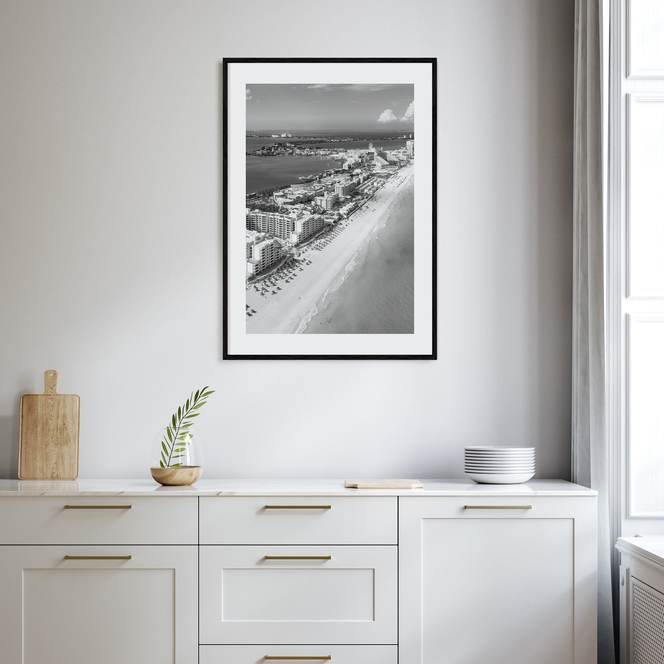 Cancún Photo B&W Poster