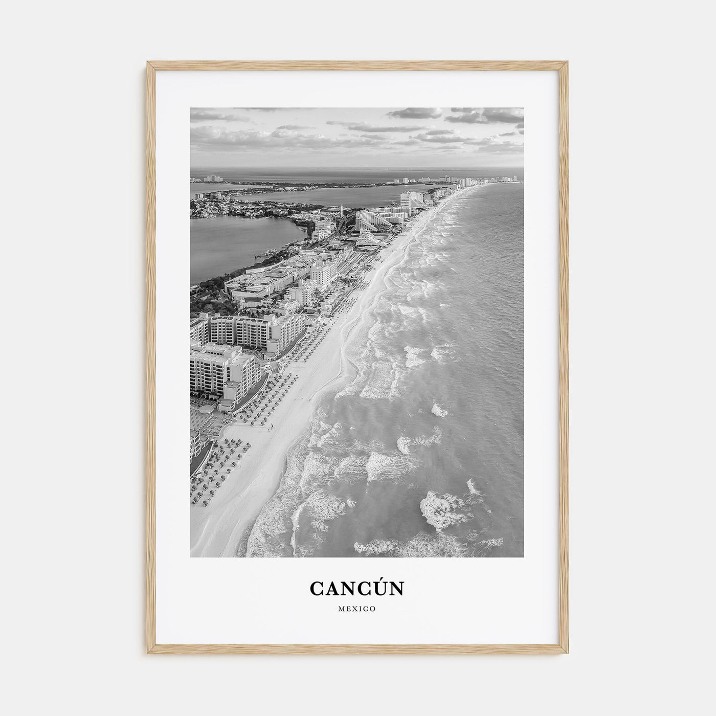Cancún Portrait B&W Poster