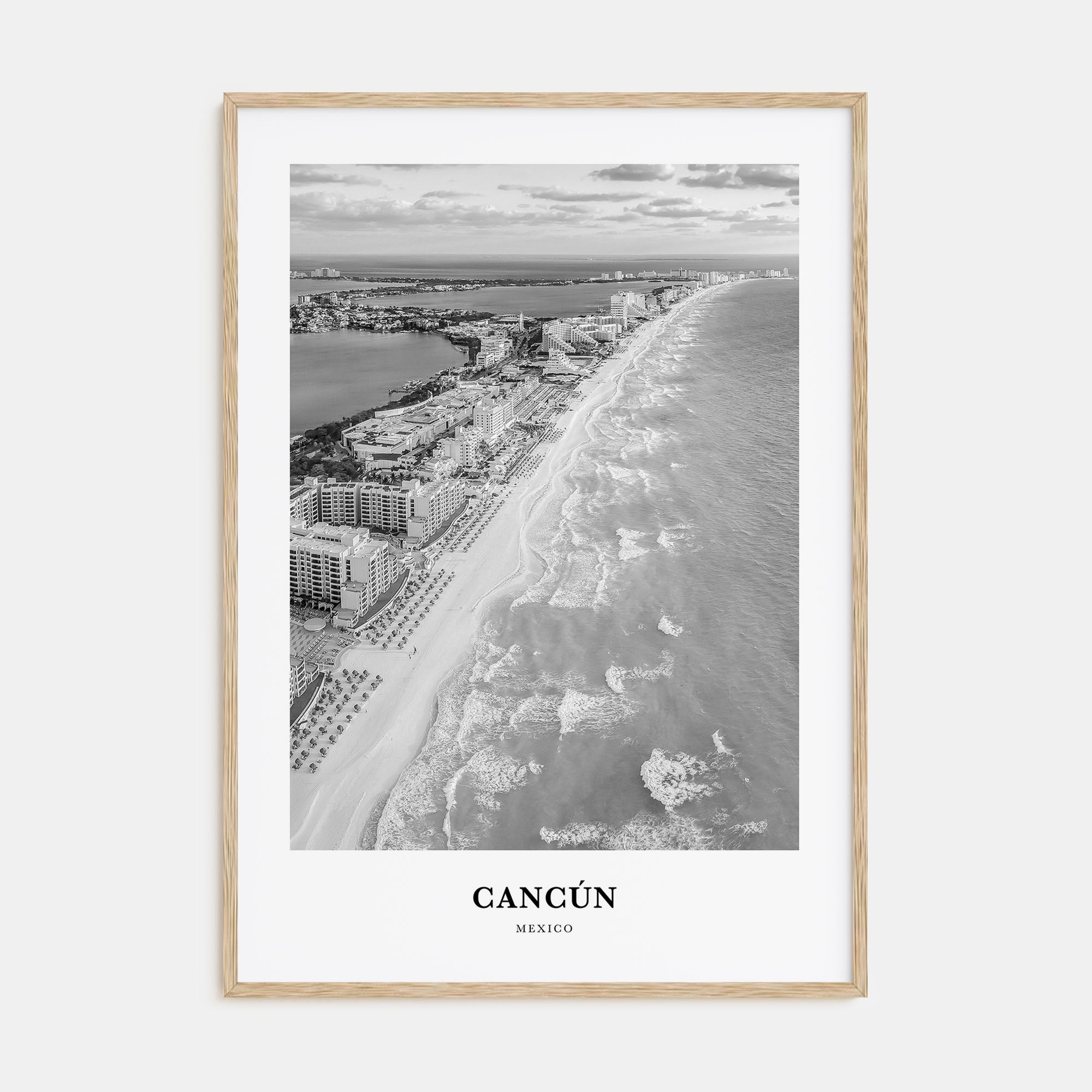 Cancún Portrait B&W Poster