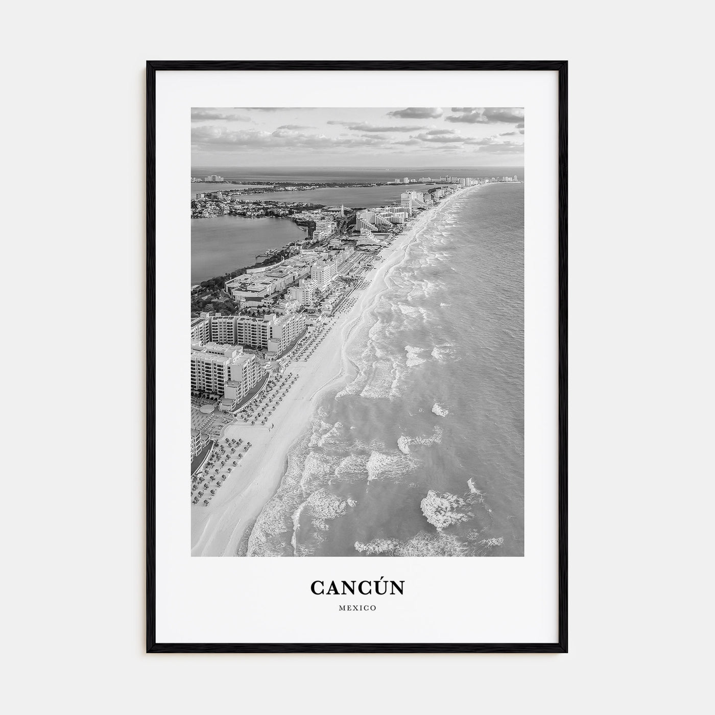 Cancún Portrait B&W Poster