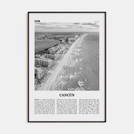 Cancún Travel B&W Poster