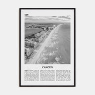 Cancún Travel B&W Poster