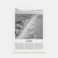 Cancún Travel B&W Poster