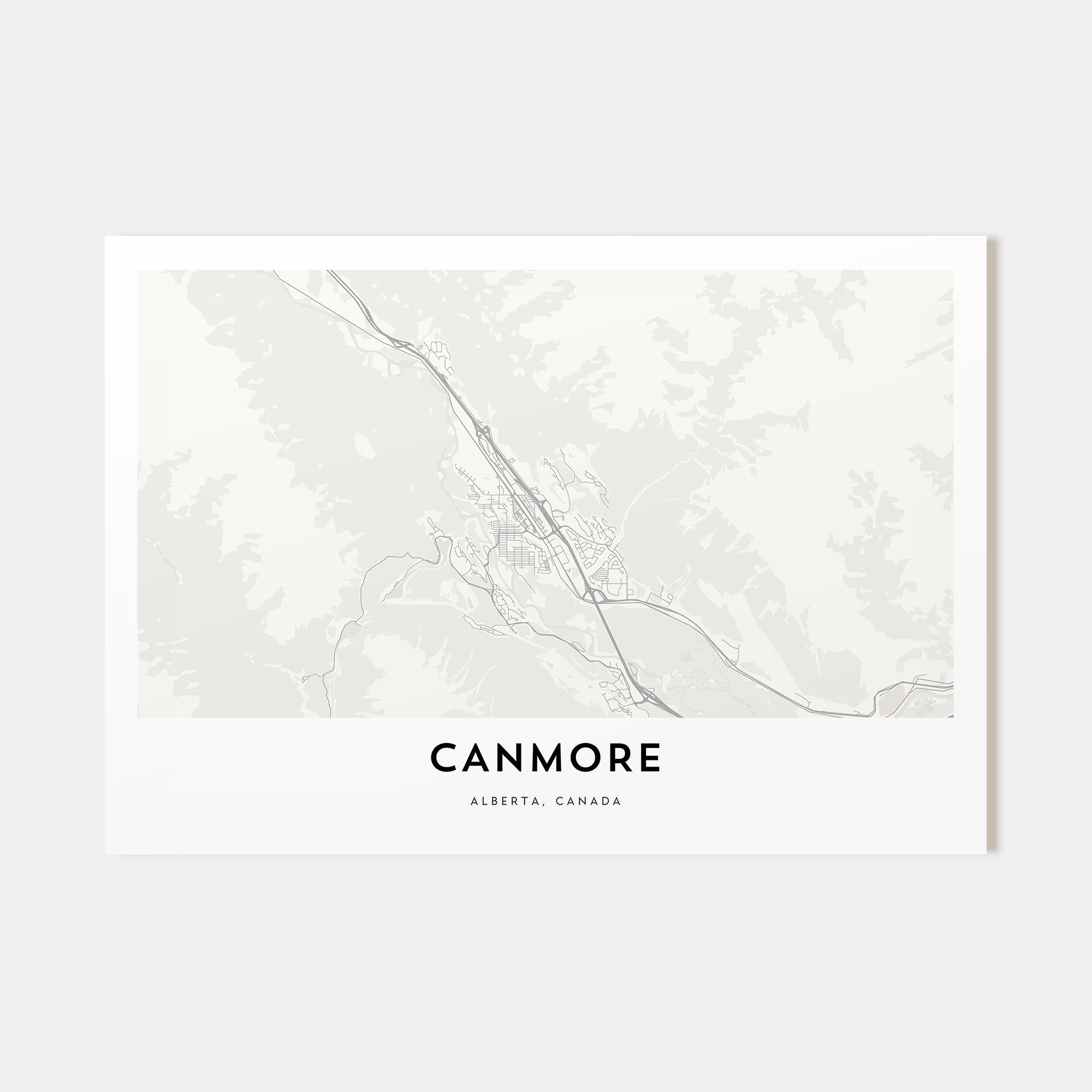 Canmore Map Landscape Poster