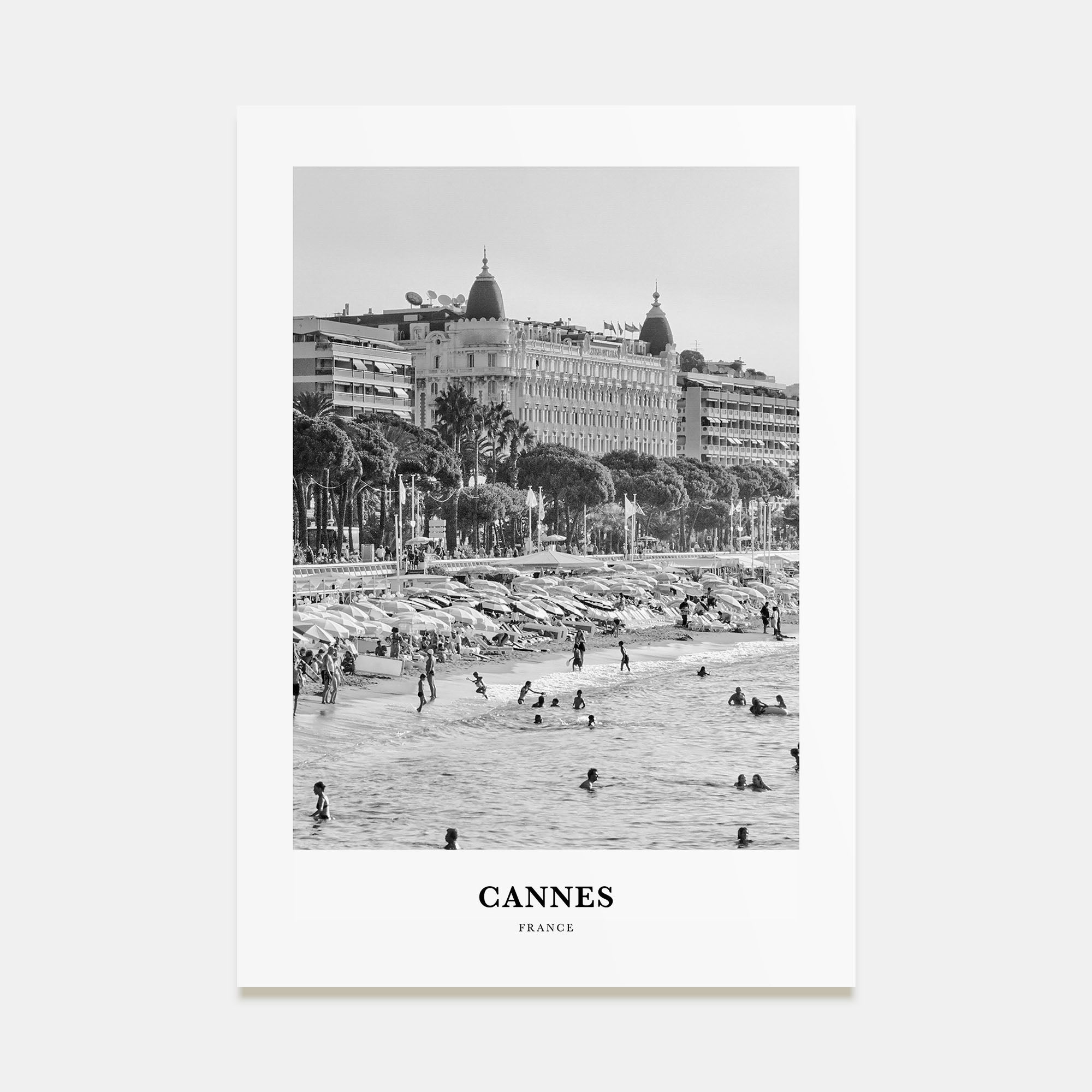 Cannes Portrait B&W Poster