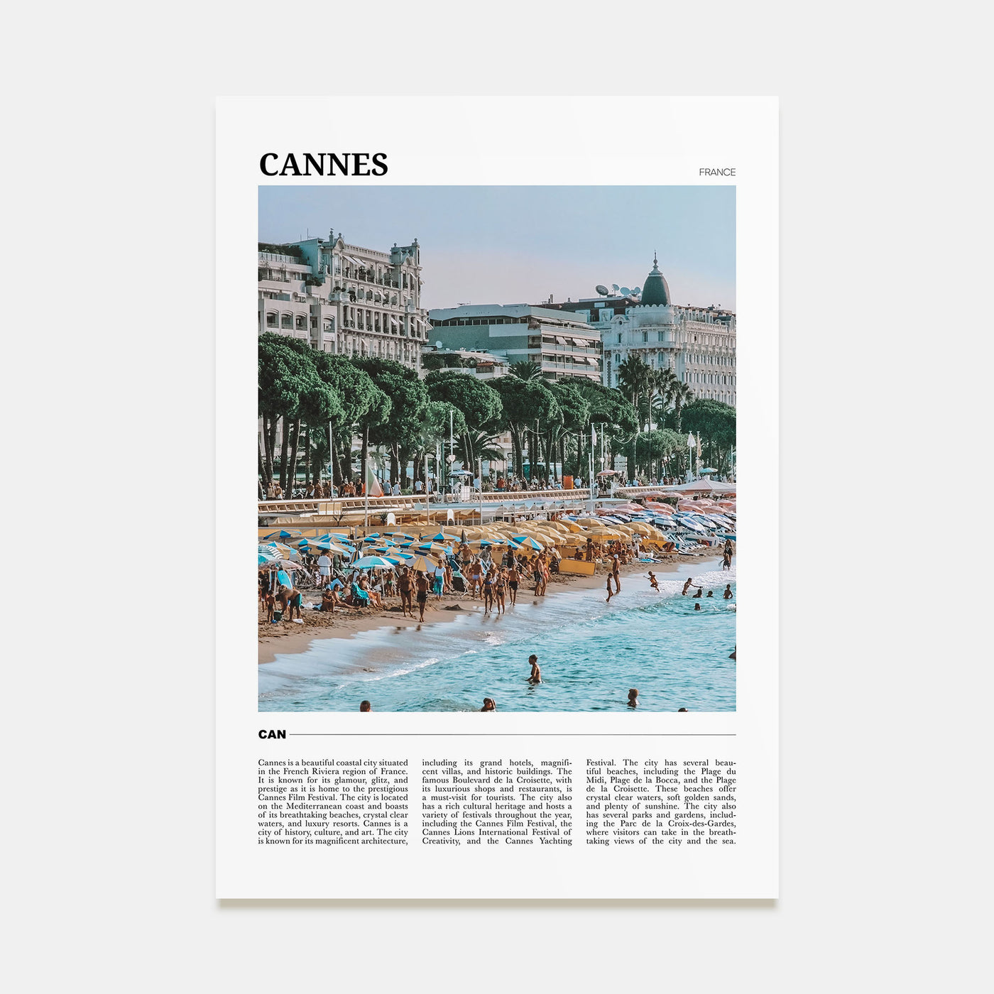 Cannes Travel Color Poster