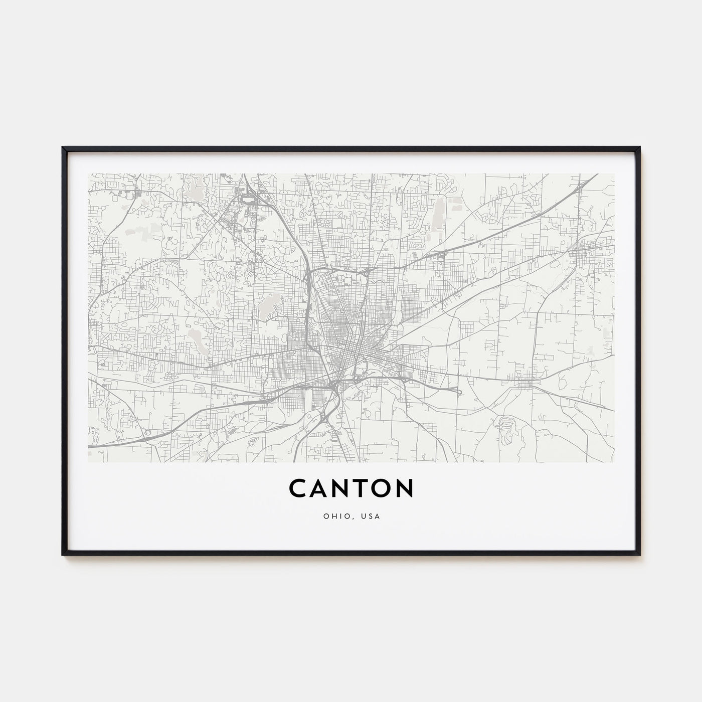 Canton Map Landscape Poster