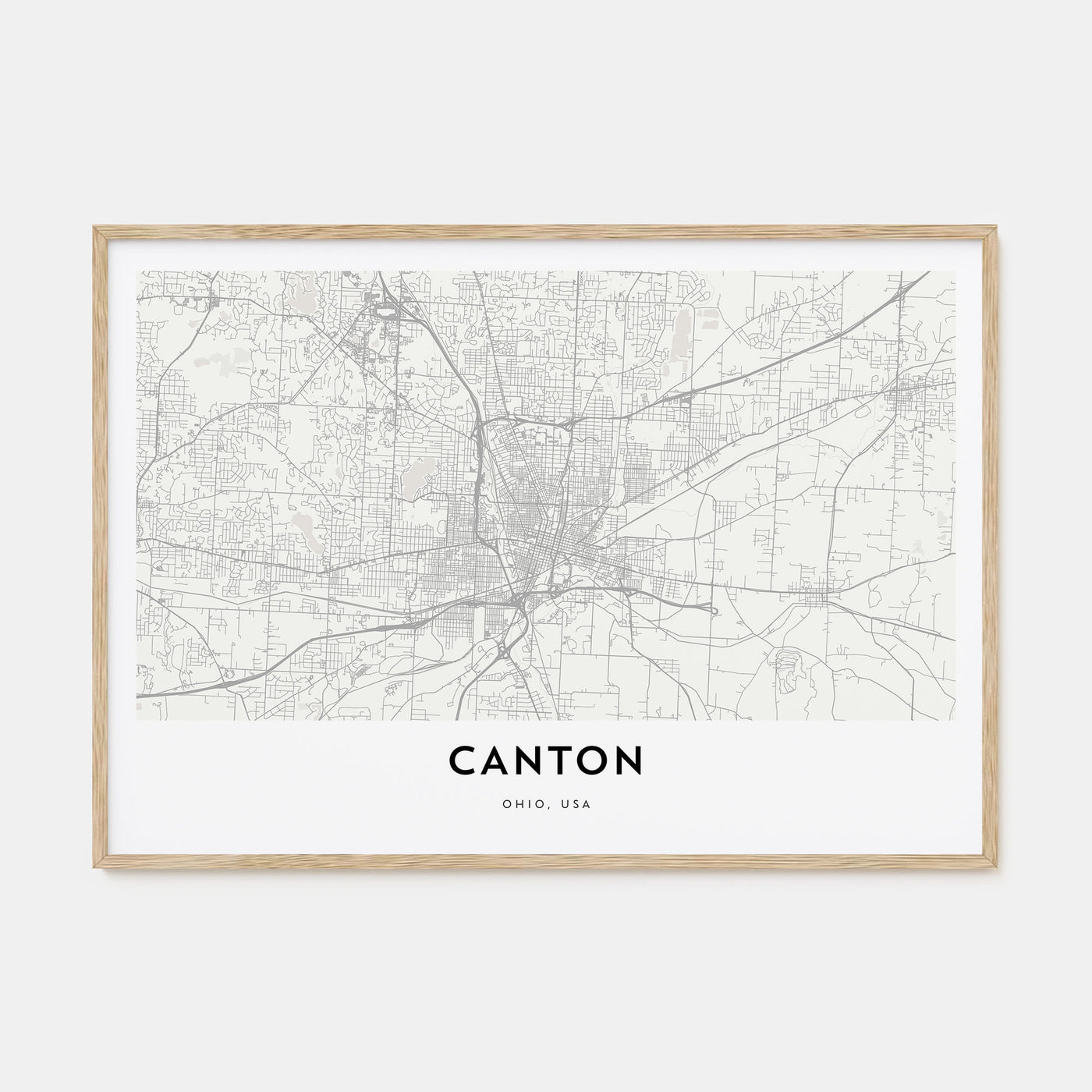 Canton Map Landscape Poster
