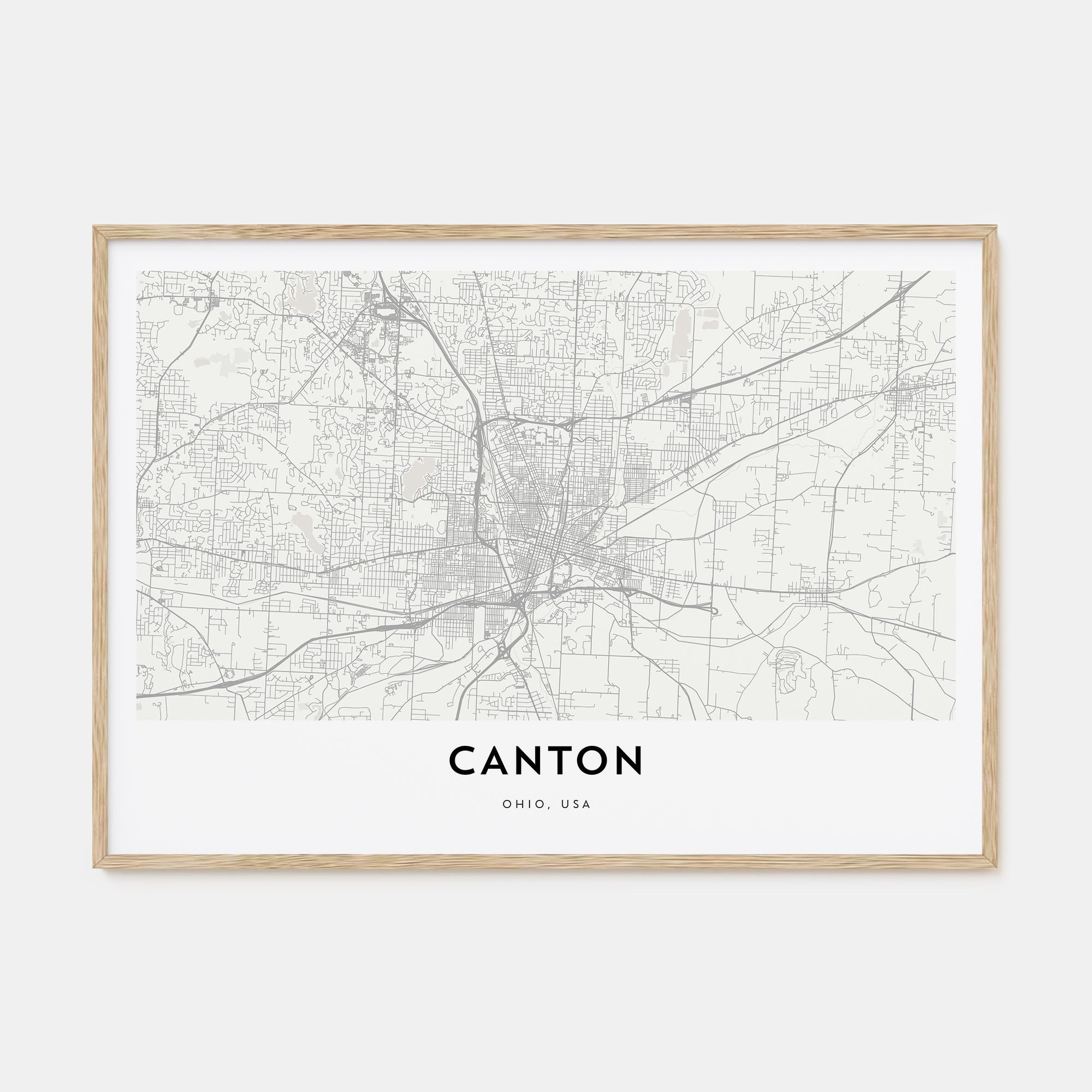 Canton Map Landscape Poster